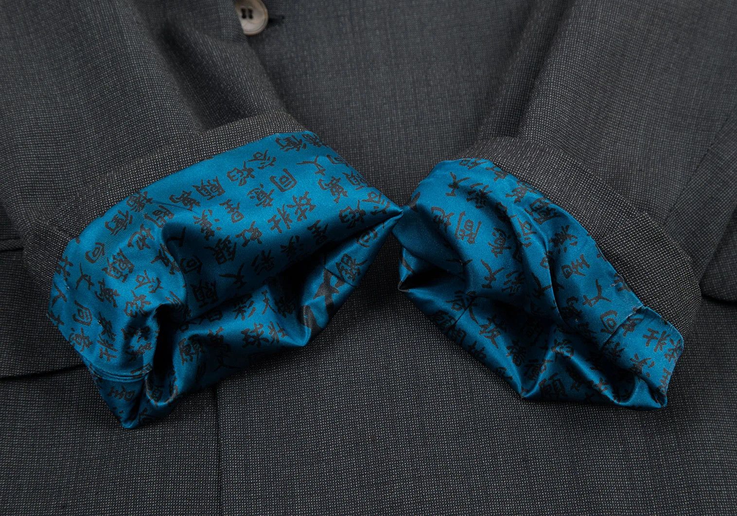 Jean Paul Gaultier Charcoal Double-Breasted Jacket with Kanji Print Size US M / EU 48-50 / 2 - 6 Thumbnail