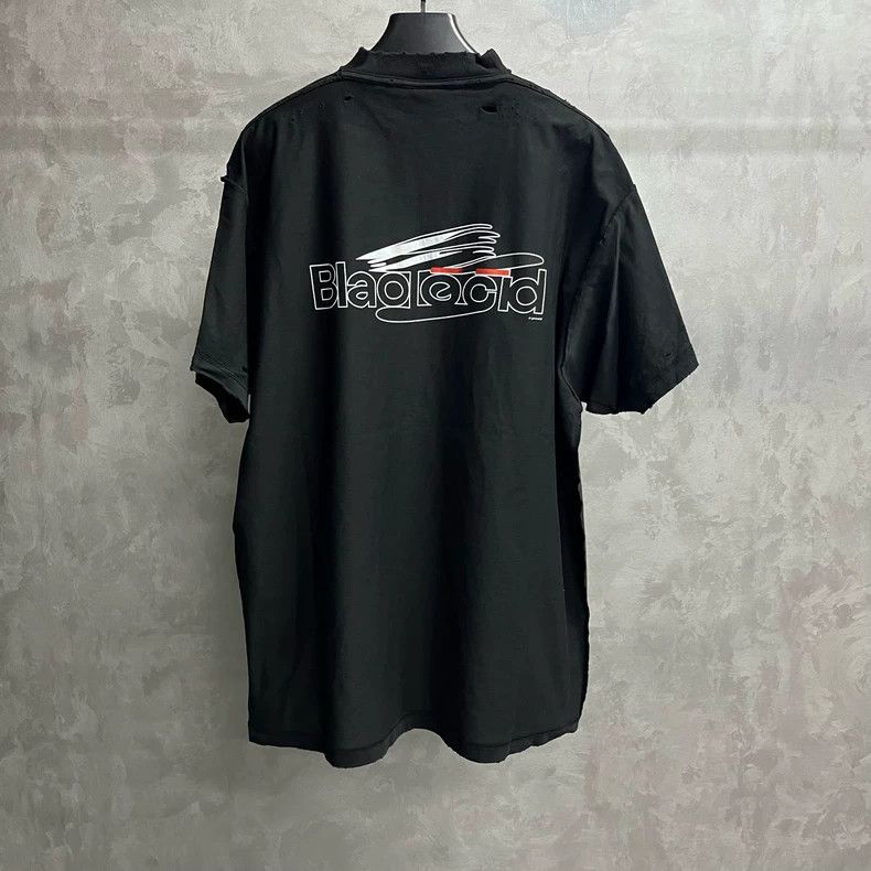 Balenciaga Balenciaga Black logo monogrammed crewneck short sleeve T-s Size US M / EU 48-50 / 2 - 5 Thumbnail