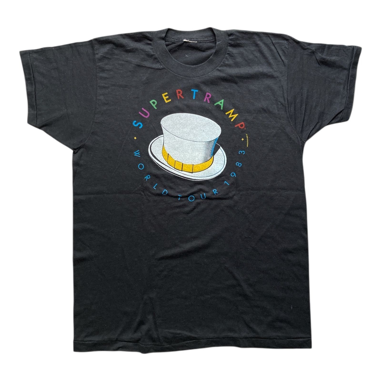 Fruit Of The Loom Supertramp World Tour 1983 Vintage Black T-Shirt Single Stit Size US L / EU 52-54 / 3 - 1 Thumbnail