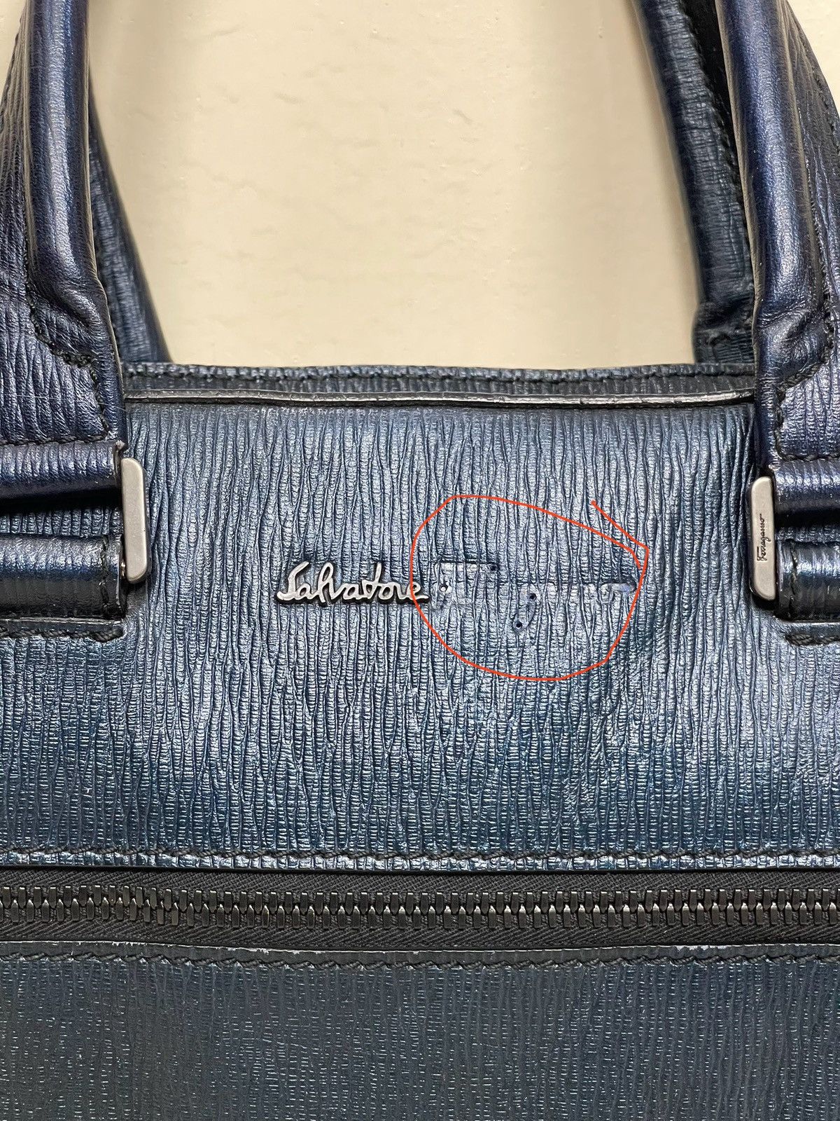 Salvatore Ferragamo Salvatore Ferragamo Blue Leather Briefcase Size ONE SIZE - 7 Thumbnail