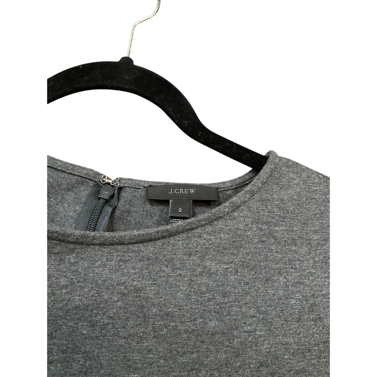 J.Crew J. Crew Dress Women Gray 2 100% Cotton Size XS / US 0-2 / IT 36-38 - 2 Thumbnail