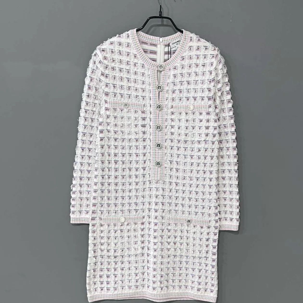 Chanel Chanel Pink White 4-Pocket Tweed Dress 36 Size XS / US 0-2 / IT 36-38 - 1 Thumbnail