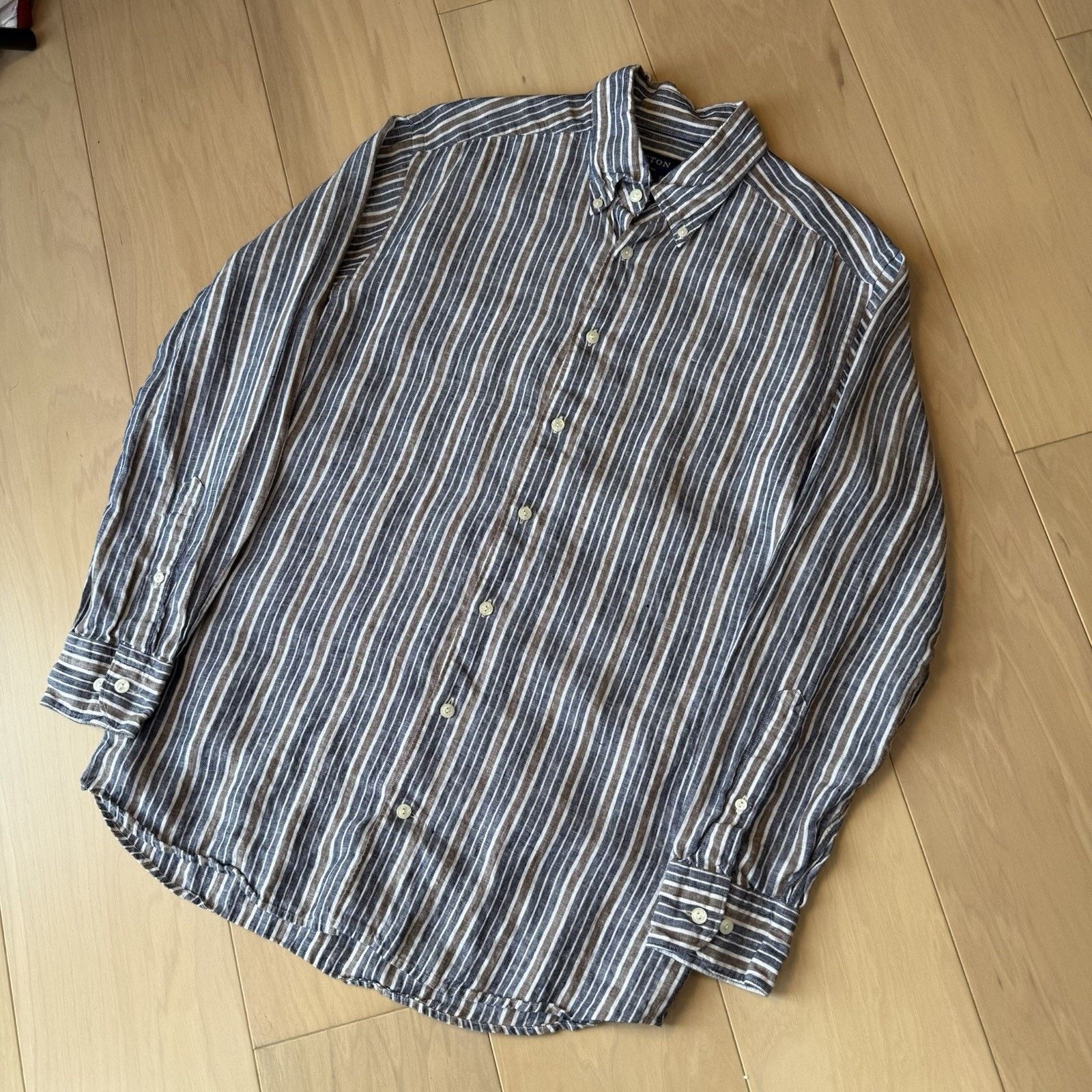 Eton Eton Linen Shirt 16.5 Multicolor Striped Collared Button Up Size US M / EU 48-50 / 2 - 10 Thumbnail