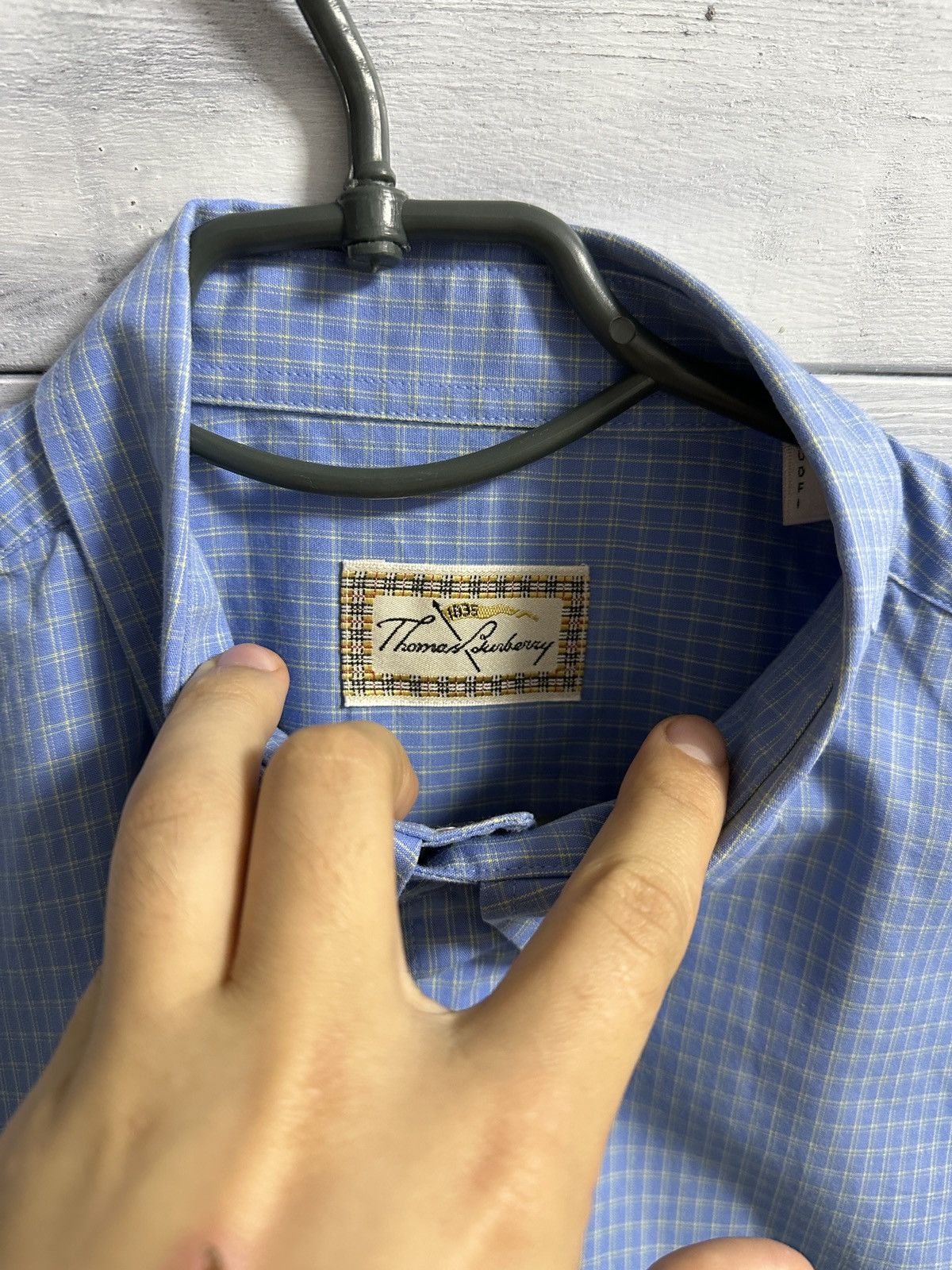 Burberry Rare Luxury Shirt Thomas Burberry Vintage Size L Size US L / EU 52-54 / 3 - 8 Thumbnail