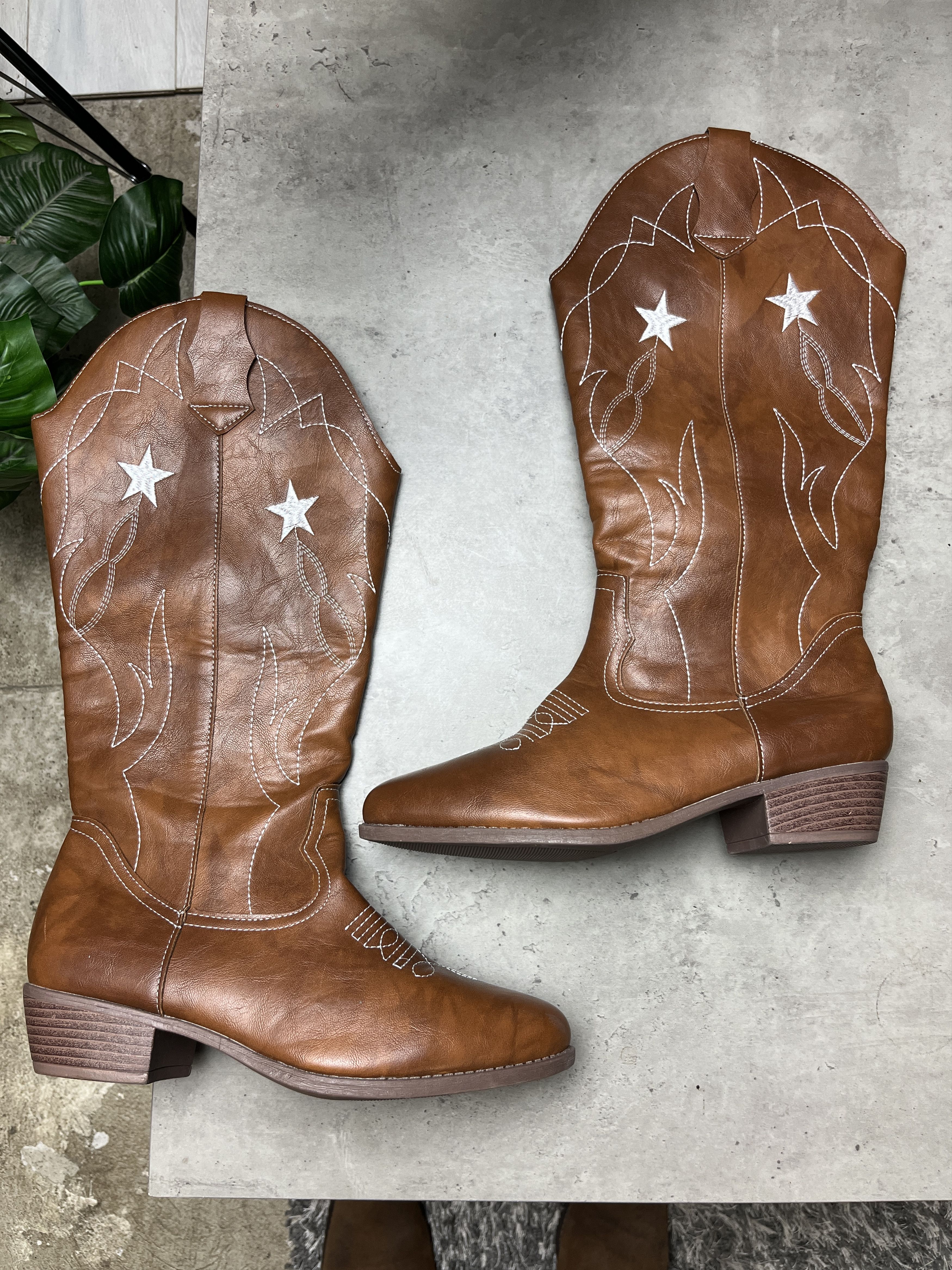 Other 2000s WESTERN COWBOY BOOTS HARNESS EMBROIDERED STARS - 5121 Size US 7 / EU 40 - 2 Thumbnail