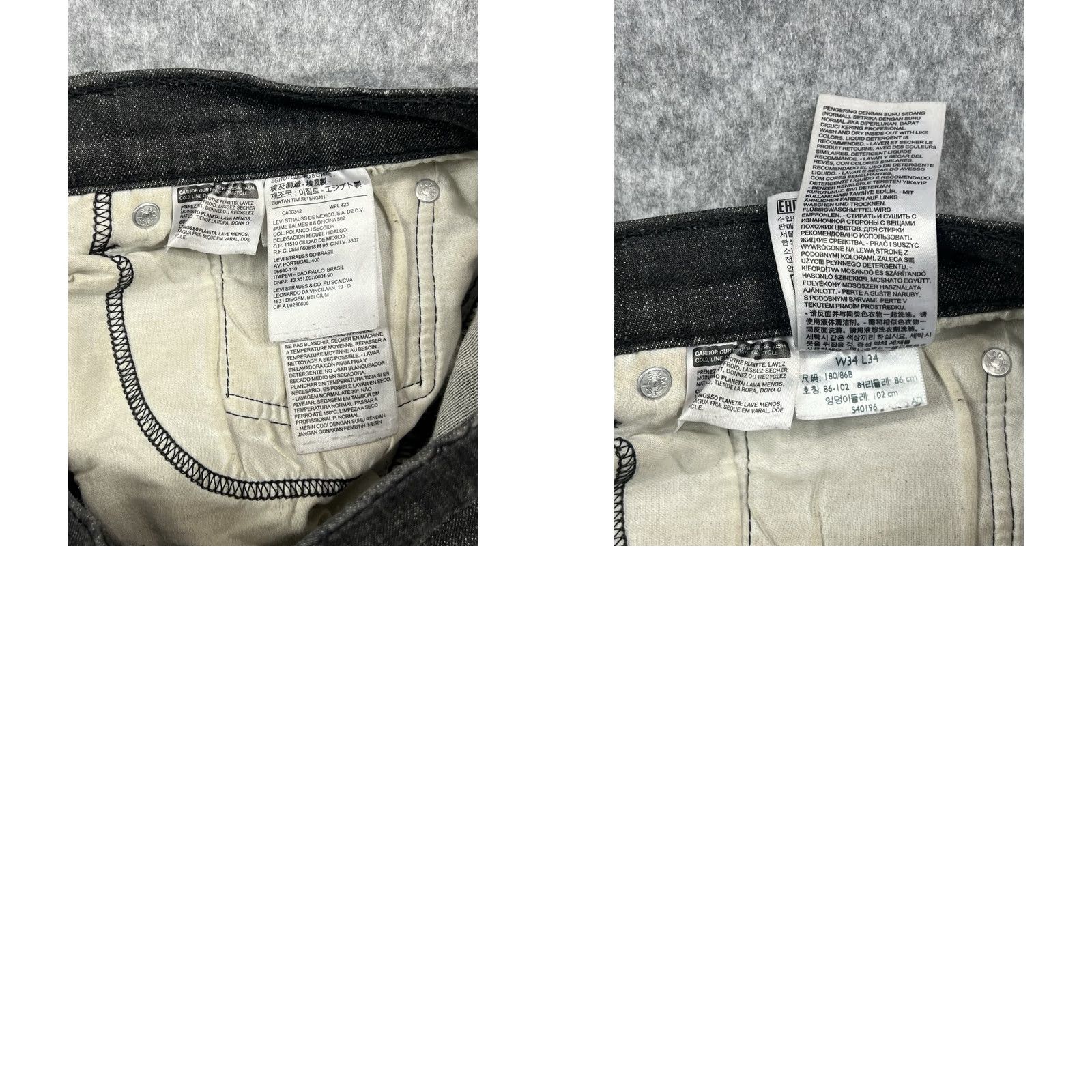Levi's VINTAGE: No Levi's 512 Jeans Slim Slim Taper 34x34 Black Denim 5-Pocket Mens Adults 90s USA Size US 34 / EU 50 - 8 Thumbnail