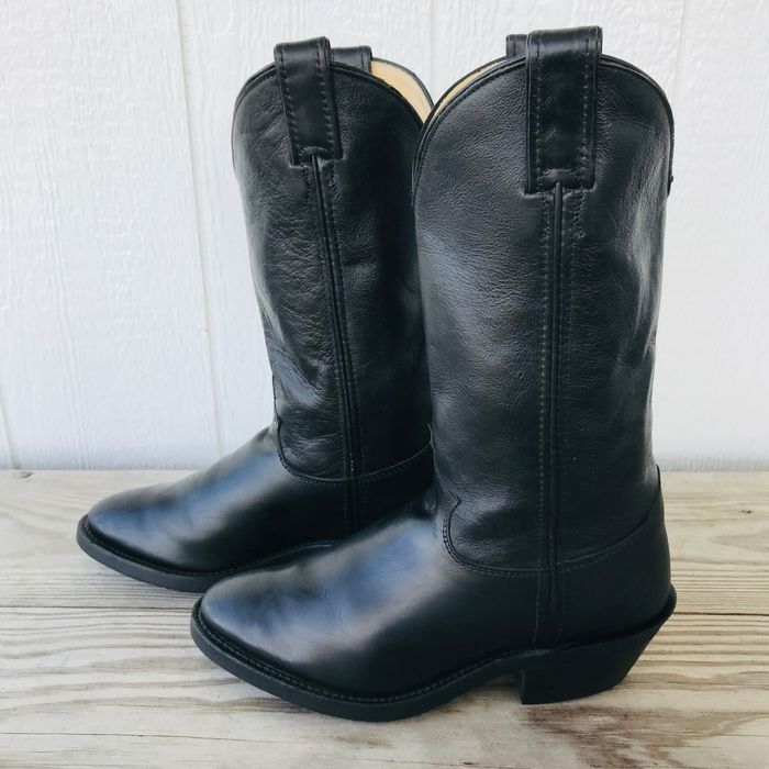 Justin Boots Justin Tobias Mens Black Calfskin Leather Uniform Boot 8.5