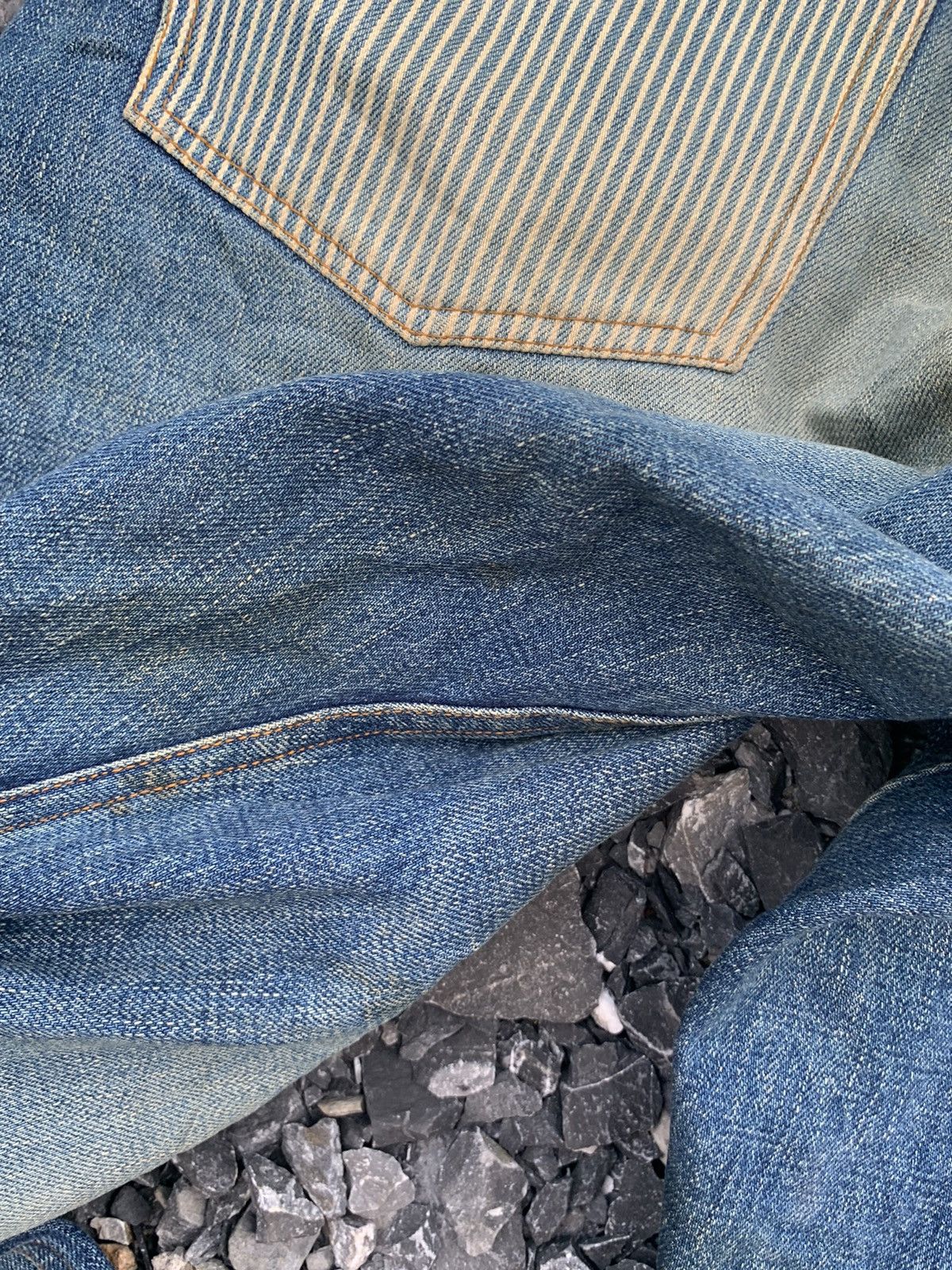 Kapital RARE💥BRAITONE SELVEDGE JAPANESE DISTRESSED DENIM Size US 39 - 23 Thumbnail