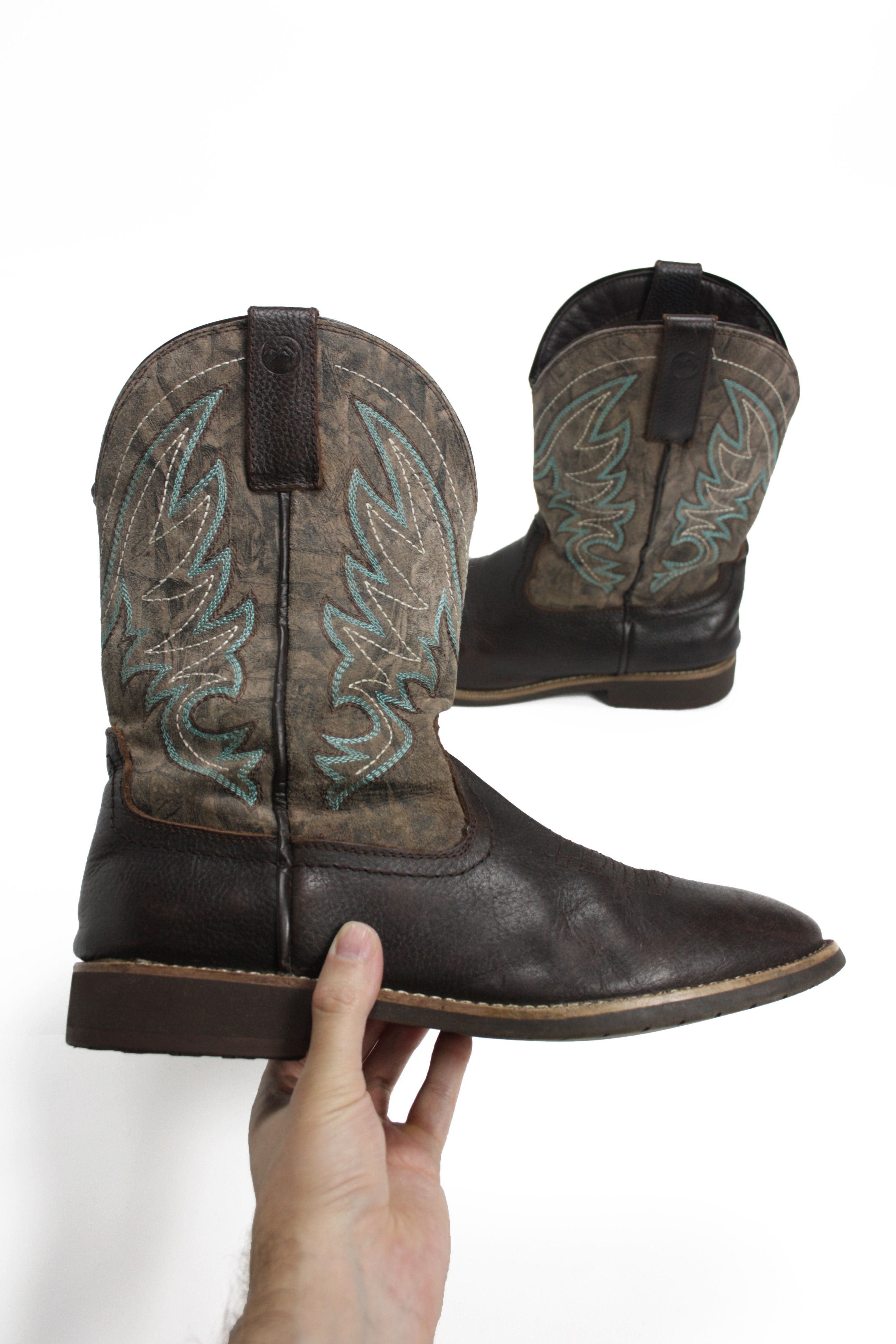 Cowboy Equipment × Genuine Leather Stone Deek Western Embroidered Leather Cowboy Ankle Boots Size US 8 / EU 41 - 1 Thumbnail