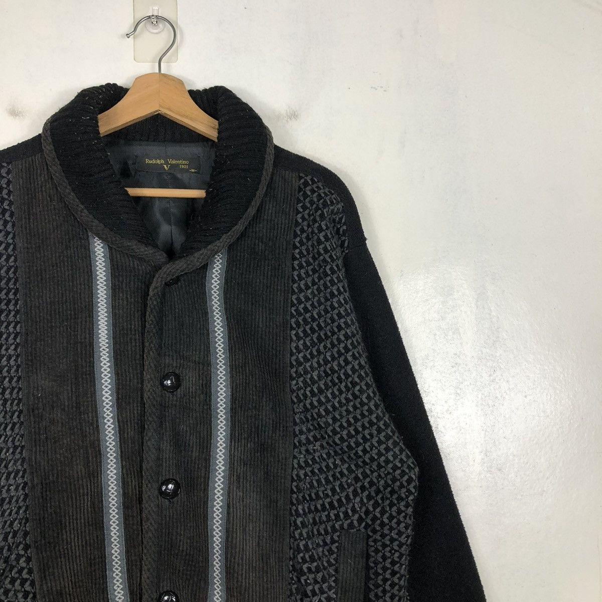 Japanese Brand × Vintage 📌VINTAGE BOMBER JACKET KNIT RUDOLF VALENTINO Size US M / EU 48-50 / 2 - 7 Thumbnail
