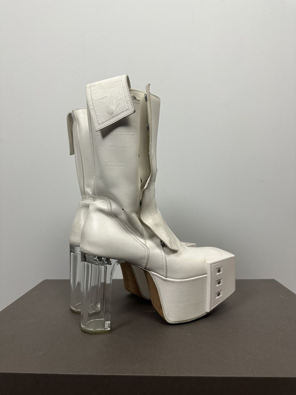 Rick Owens SS22 ‘FOGACHINE’ Beveled Motokiss Fogpocket Boots Size US 6.5 / EU 39-40 - 5 Thumbnail