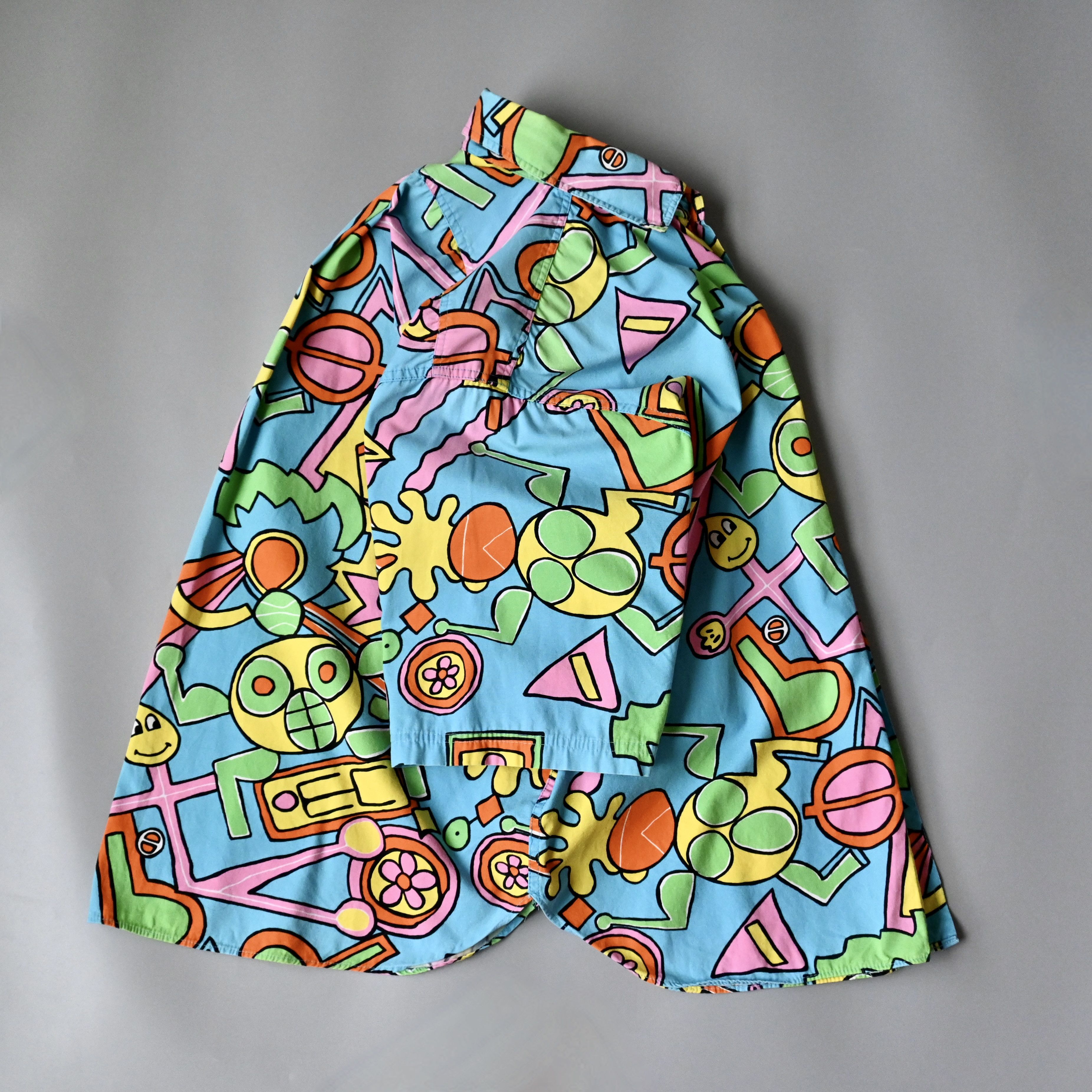 Jams World VTG 80s JAMS Surfline postmodern art cotton shirt XL, robot Size US XL / EU 56 / 4 - 4 Thumbnail