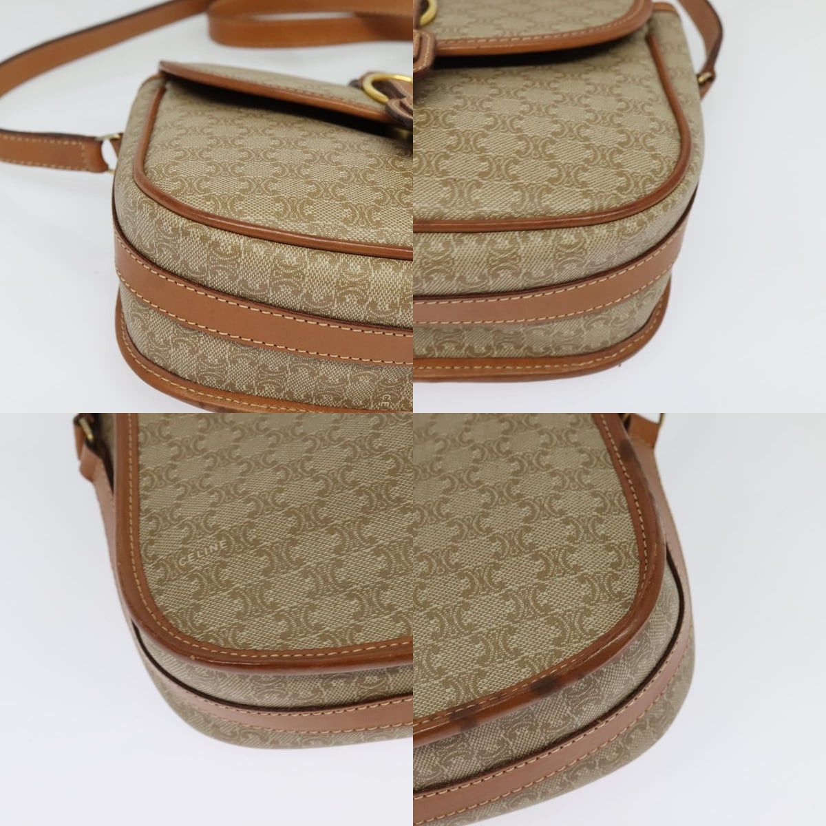 Celine CELINE Macadam Canvas Shoulder Bag Pvc Beige Gold Size ONE SIZE - 10 Thumbnail