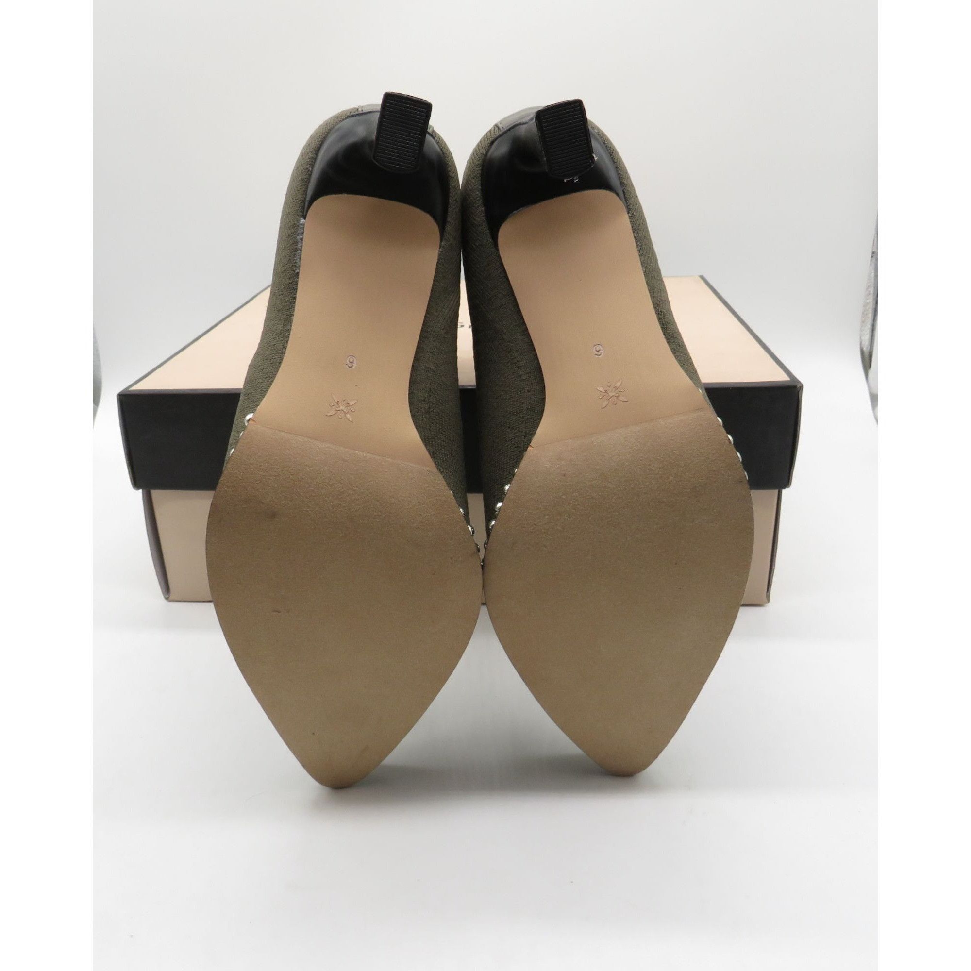 BCBGeneration BCBGeneration Dark Olive Flyknit Ankle Booties Studded Trim Size US 6 / IT 36 - 7 Thumbnail