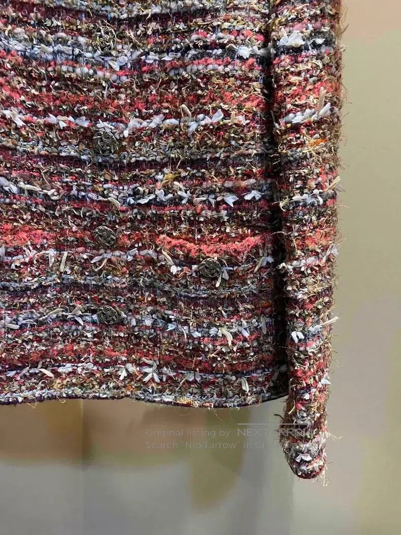 Chanel Chanel 18K Forest Maple Red Tassel Tweed Coat Size XXS / US 00 / IT 34 - 4 Thumbnail
