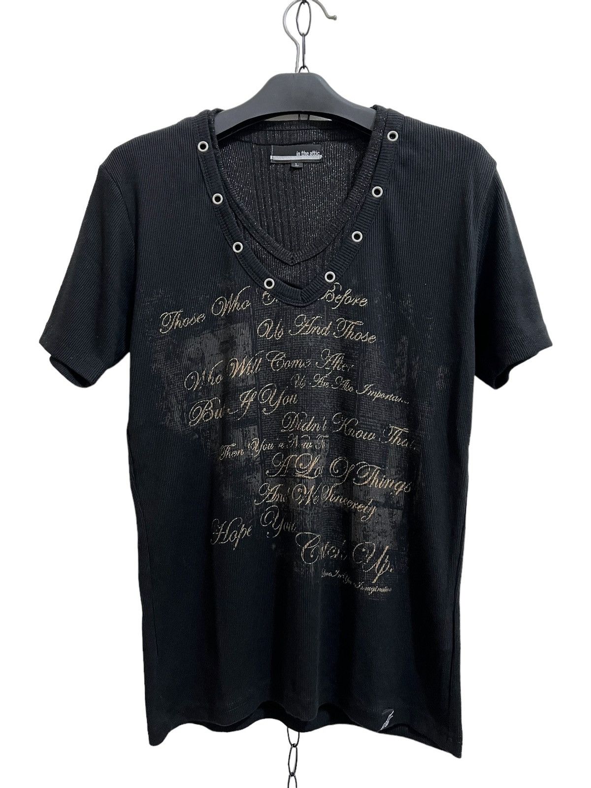 image of If Six Was Nine x Le Grande Bleu L G B In The Attic Poem Tee in Black, Men's (Size Medium)