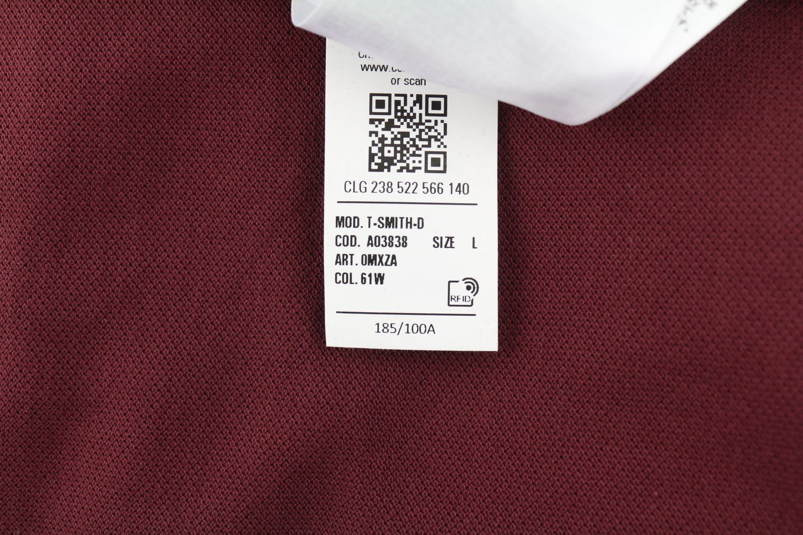 Diesel T-SMITH-D L Burgundy Polo Neck Logo T-Shirt 41156 Size US L / EU 52-54 / 3 - 9 Thumbnail