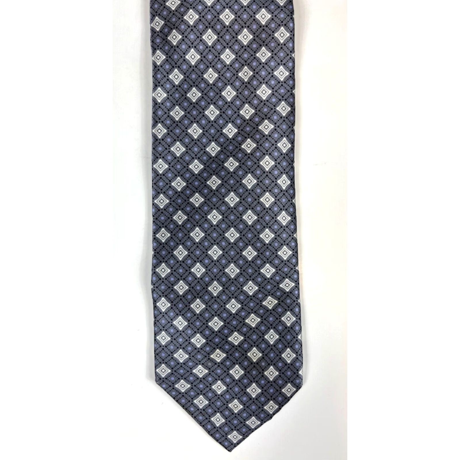 Vintage VINTAGE Men's Lario Luxury Silk Tie Geometric Hand Made in Italy Size ONE SIZE - 3 Thumbnail