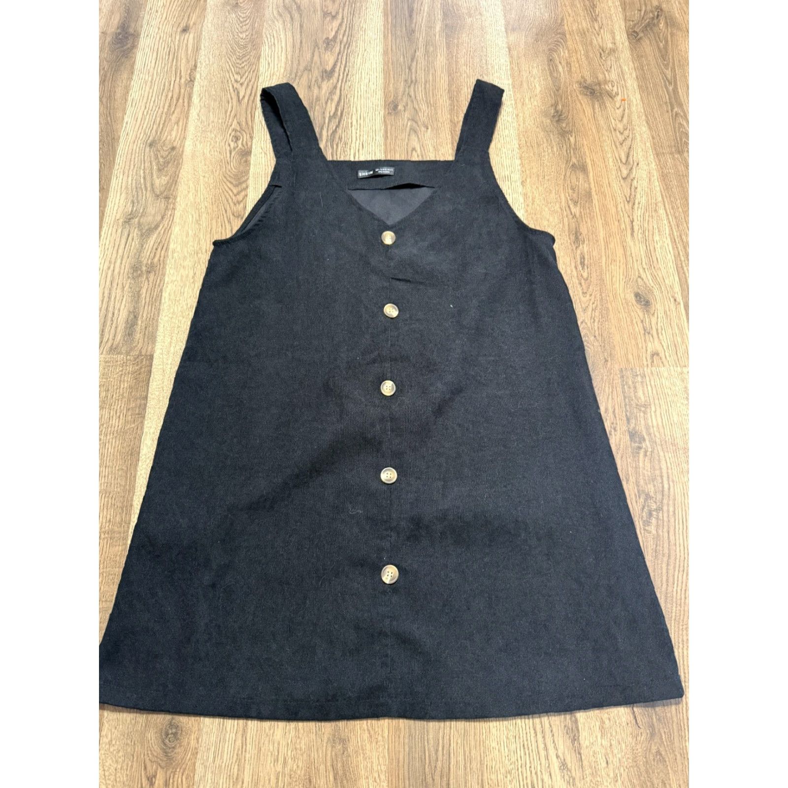 Shein SheIn Dress Women's Large Black Front Buttons A-Line Sleeveless Shirt? Size L / US 10 / IT 46 - 2 Thumbnail