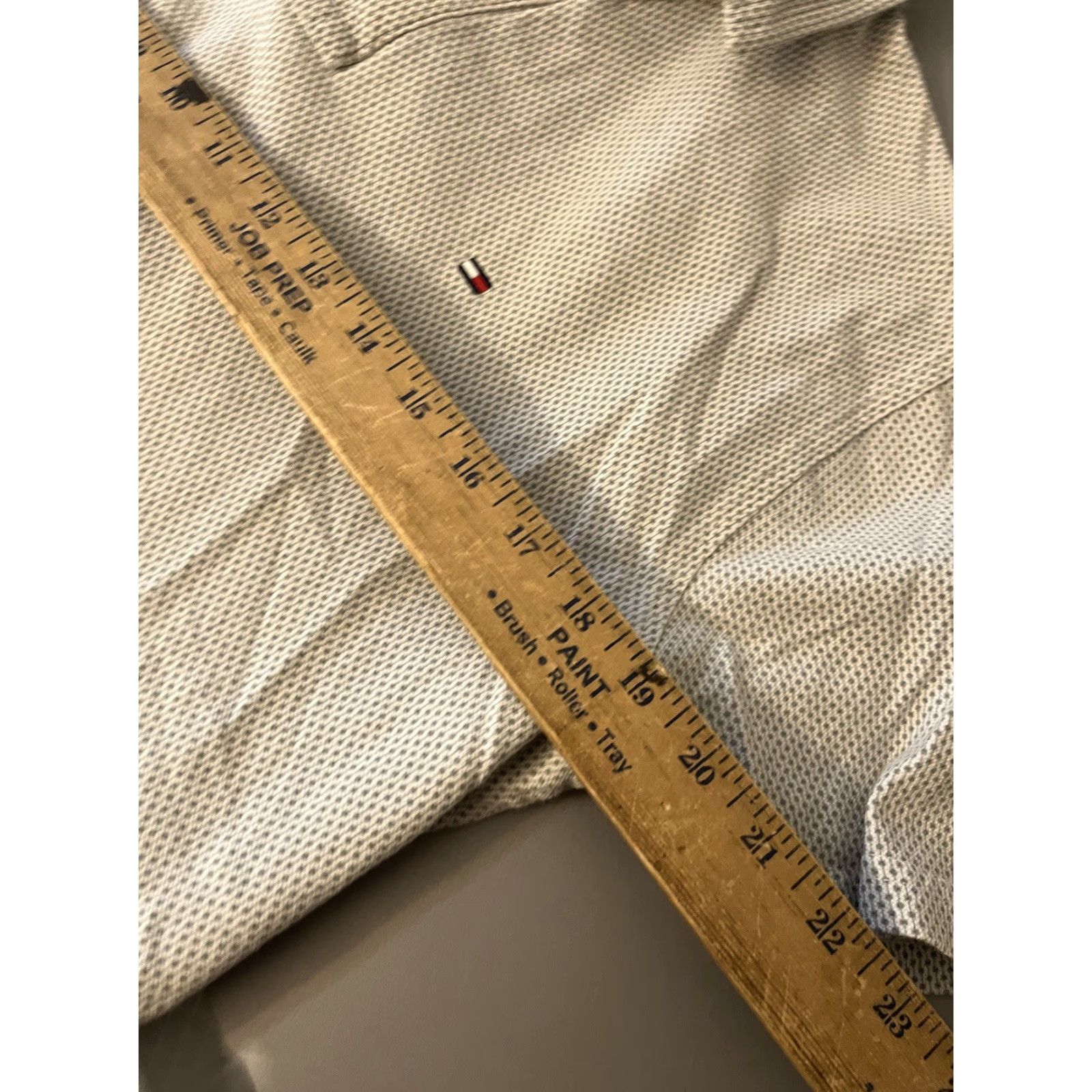 Tommy Hilfiger Tommy Hilfiger Polo Shirt Short Sleeve Mens Large Gray Geometric Slim Fit Size US L / EU 52-54 / 3 - 5 Thumbnail