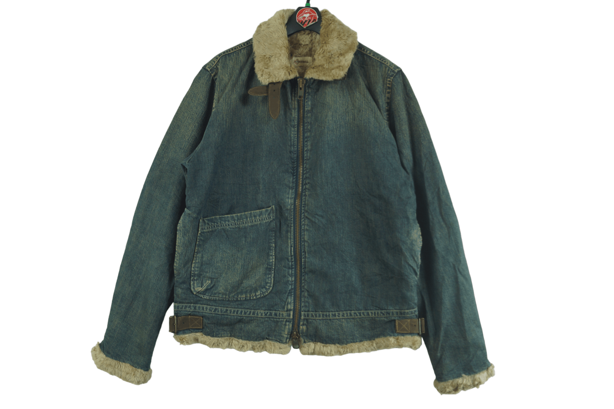 Vintage factory 90s Bon Jour fleece Sherpa lined denim trucker jacket