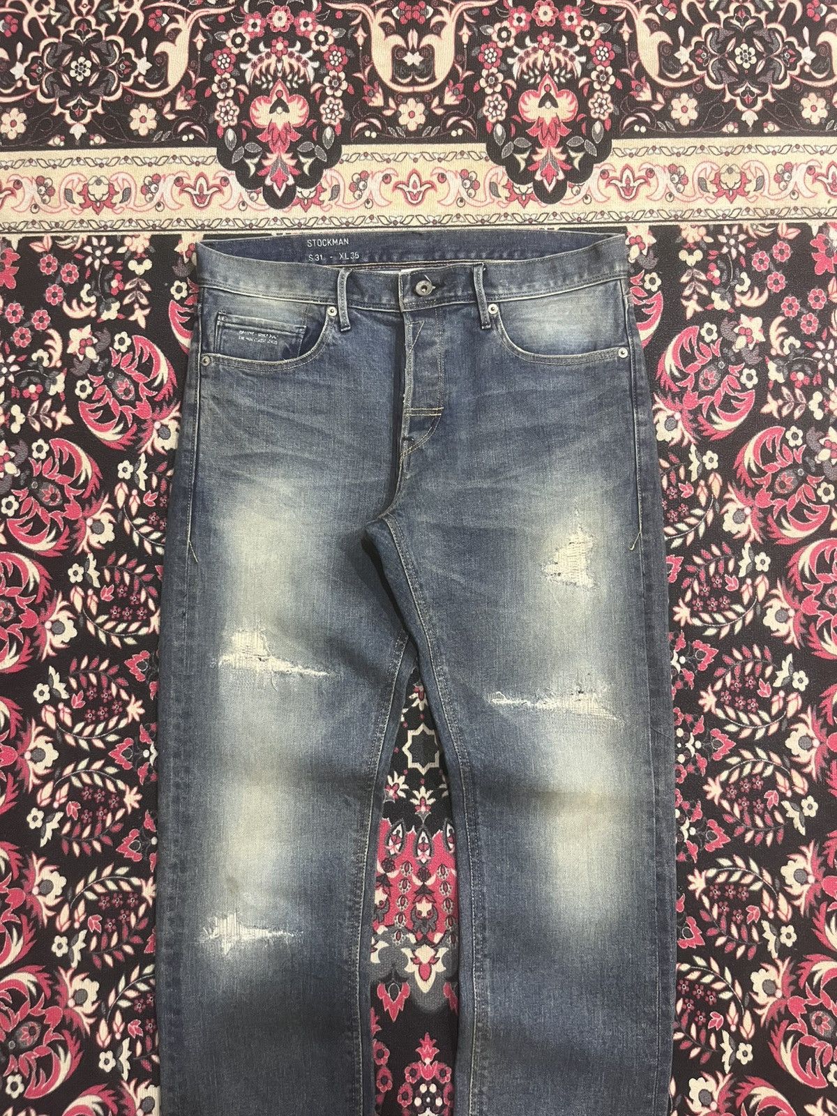 DELUXE Japanese Brand Deluxe Stockholm Sashiko Distressed Jeans Size US 32 / EU 48 - 3 Thumbnail