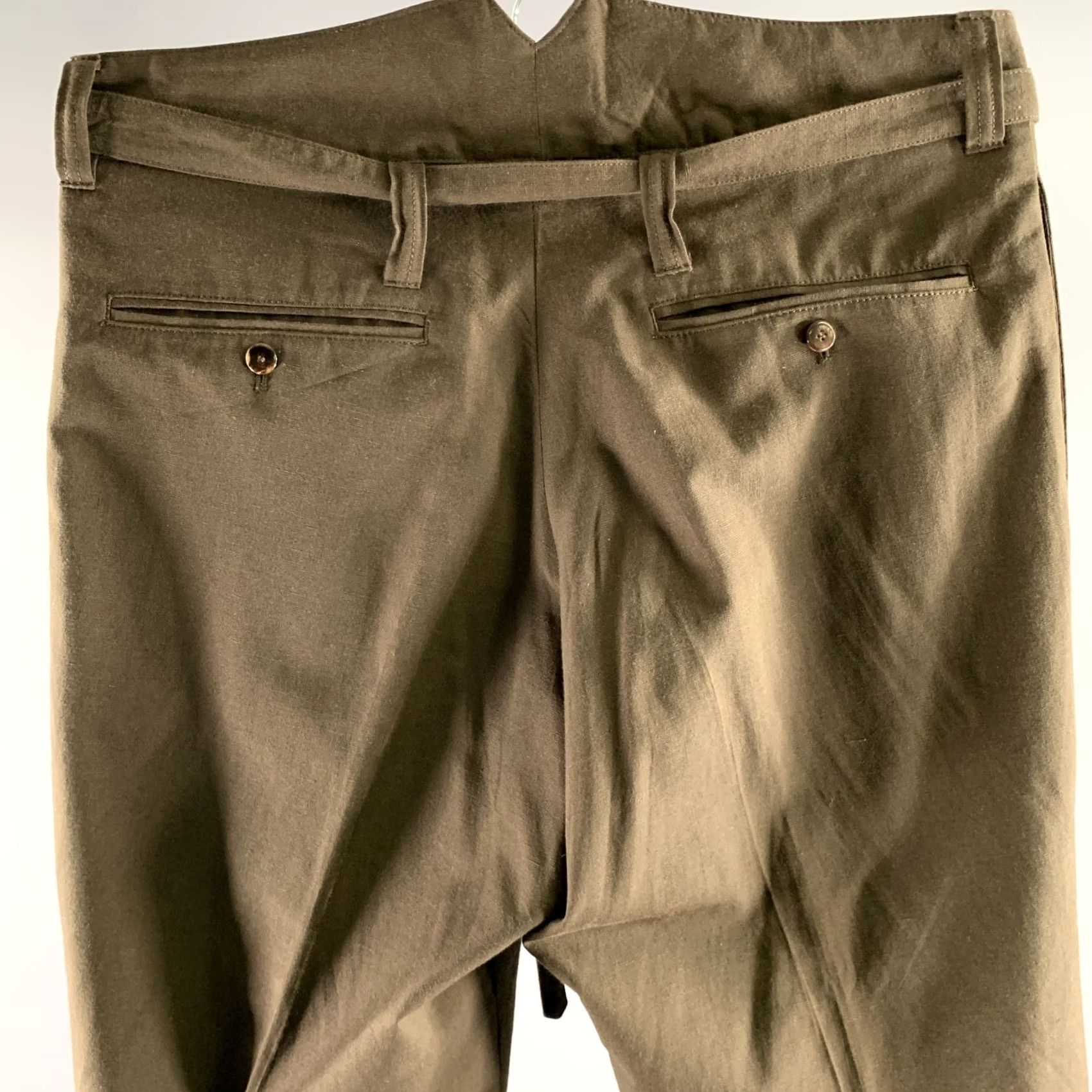 Visvim VISVIM Size L Brown Olive Wool Blend Pleated Belted Pants Mens Size US 33 - 4 Thumbnail