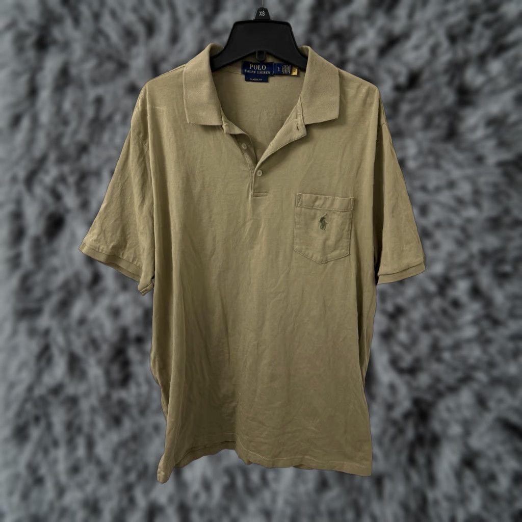 Polo Ralph Lauren Polo Ralph Lauren Shirt Mens Large Khaki Tan Classic Fit Pocket S/S Beige 100% Cotton Logo Embroidered Size US L / EU 52-54 / 3 - 1 Thumbnail