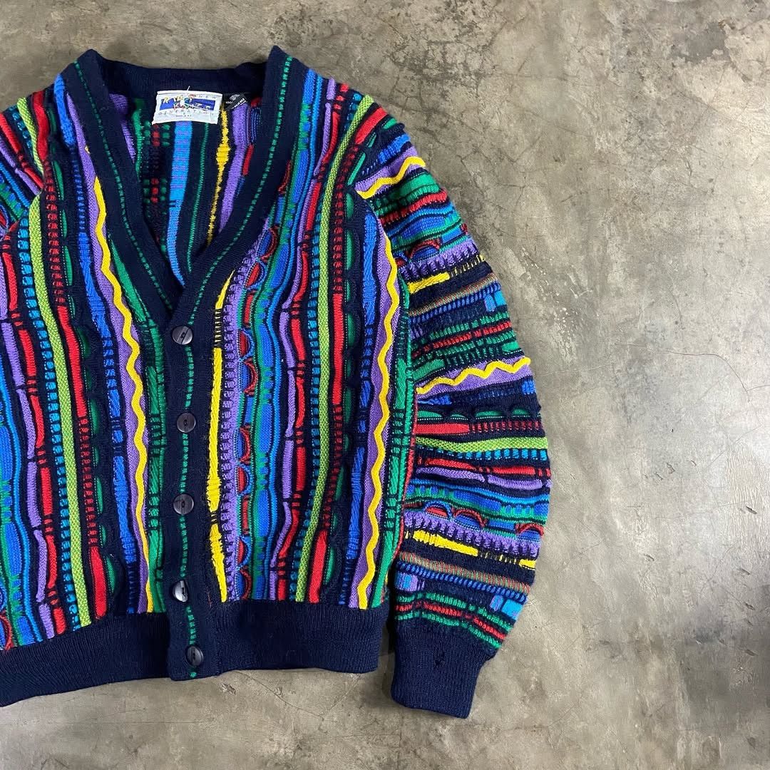 Designer × Kiwi Kiwi 3D coogi style Knit Cardigan Size US S / EU 44-46 / 1 - 2 Thumbnail