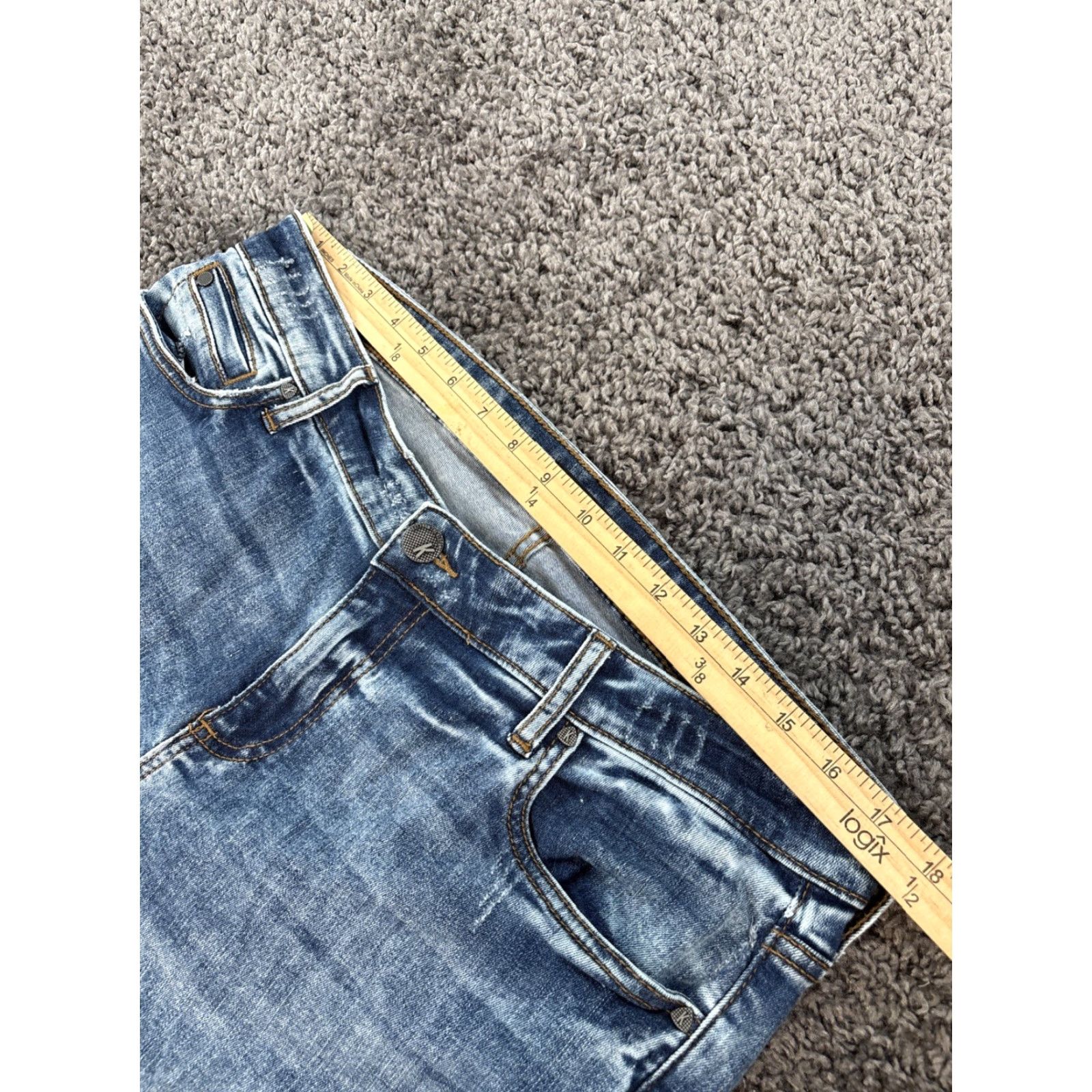 Vintage KUT from the Kloth Catherine Boyfriend Jeans Size 14 Blue Mid Rise 31in Inseam Regular 5-Pocket Denim Stretch Woman Size 36" / US 14 / IT 50 - 4 Thumbnail