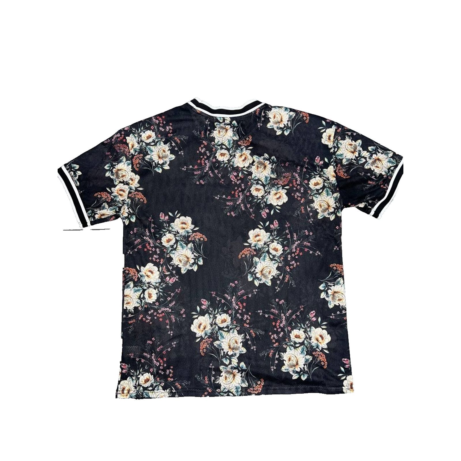 Pacsun PacSun Floral Jersey T Shirt Mens Black Neck Medium A003162 Size US M / EU 48-50 / 2 - 8 Thumbnail