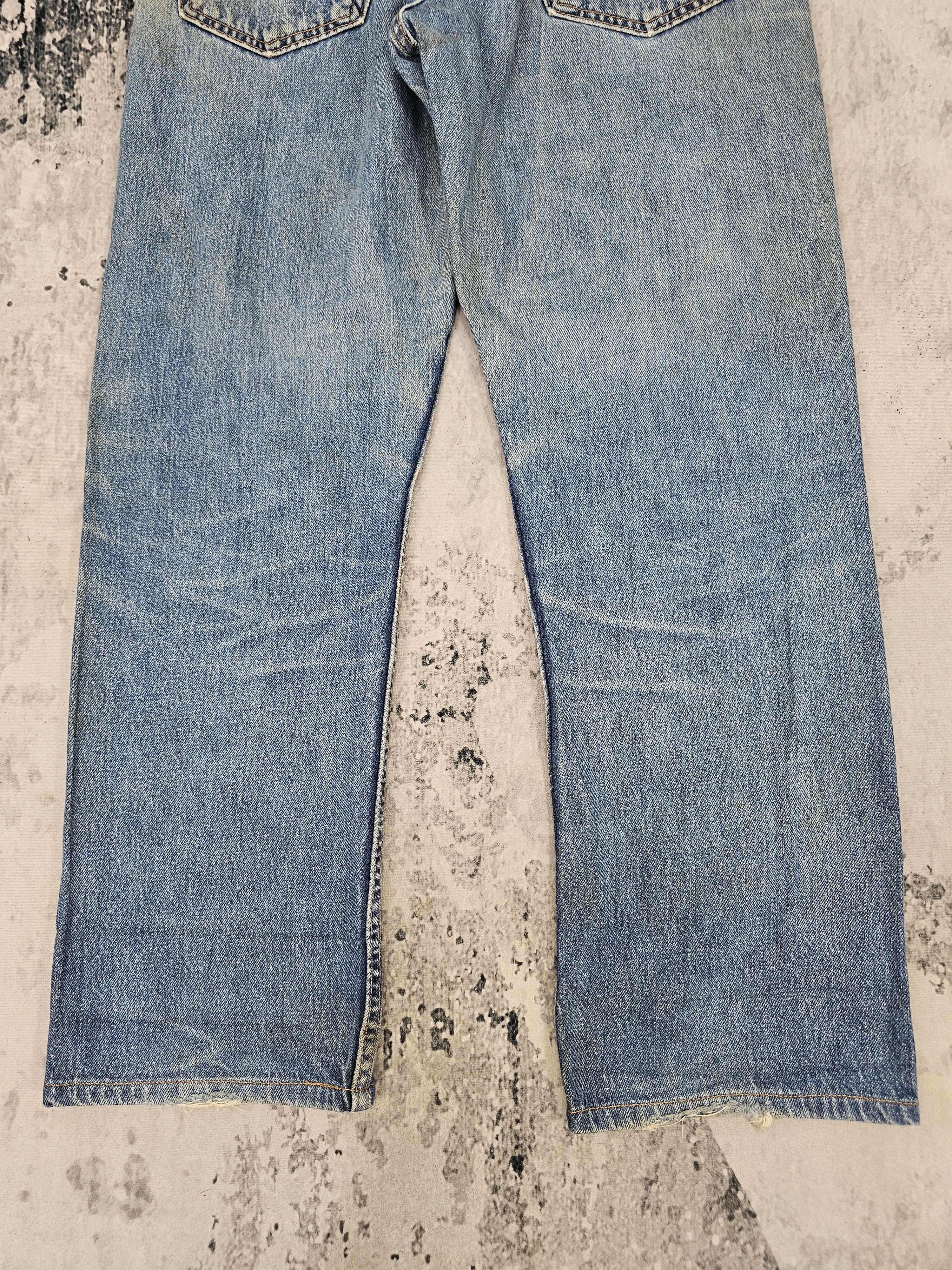 Levi's Vintage Clothing Vtg 90'S LEVIS 505 Distressed Faded Blue Cropped Jeans L0498 Size US 34 / EU 50 - 4 Thumbnail