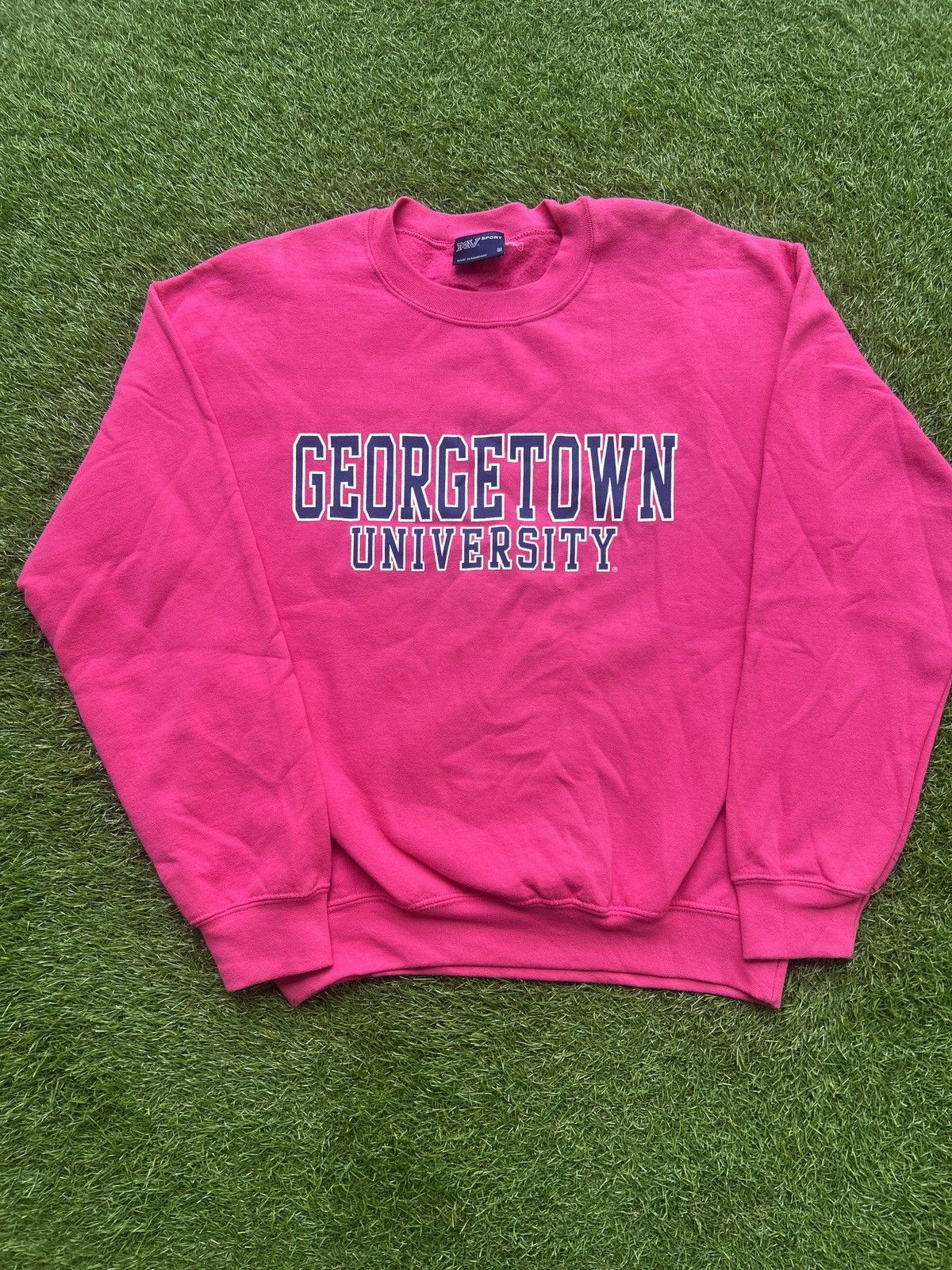 Vintage Georgetown University Sweatshirt Pink MV Sport Crewneck Size US M / EU 48-50 / 2 - 1 Thumbnail