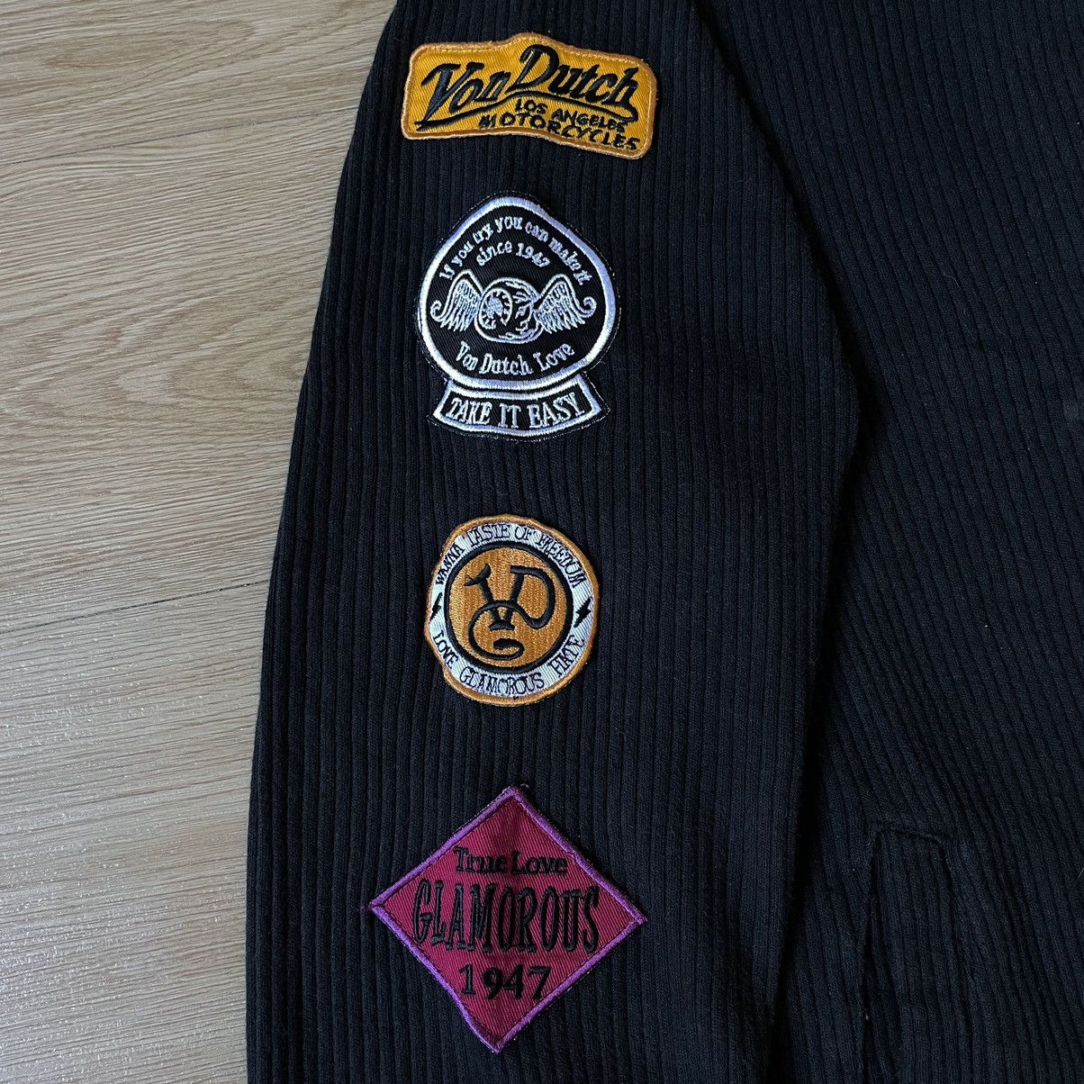 Vintage Von Dutch Poem Patchwork Racing Corduroy Longsleeve