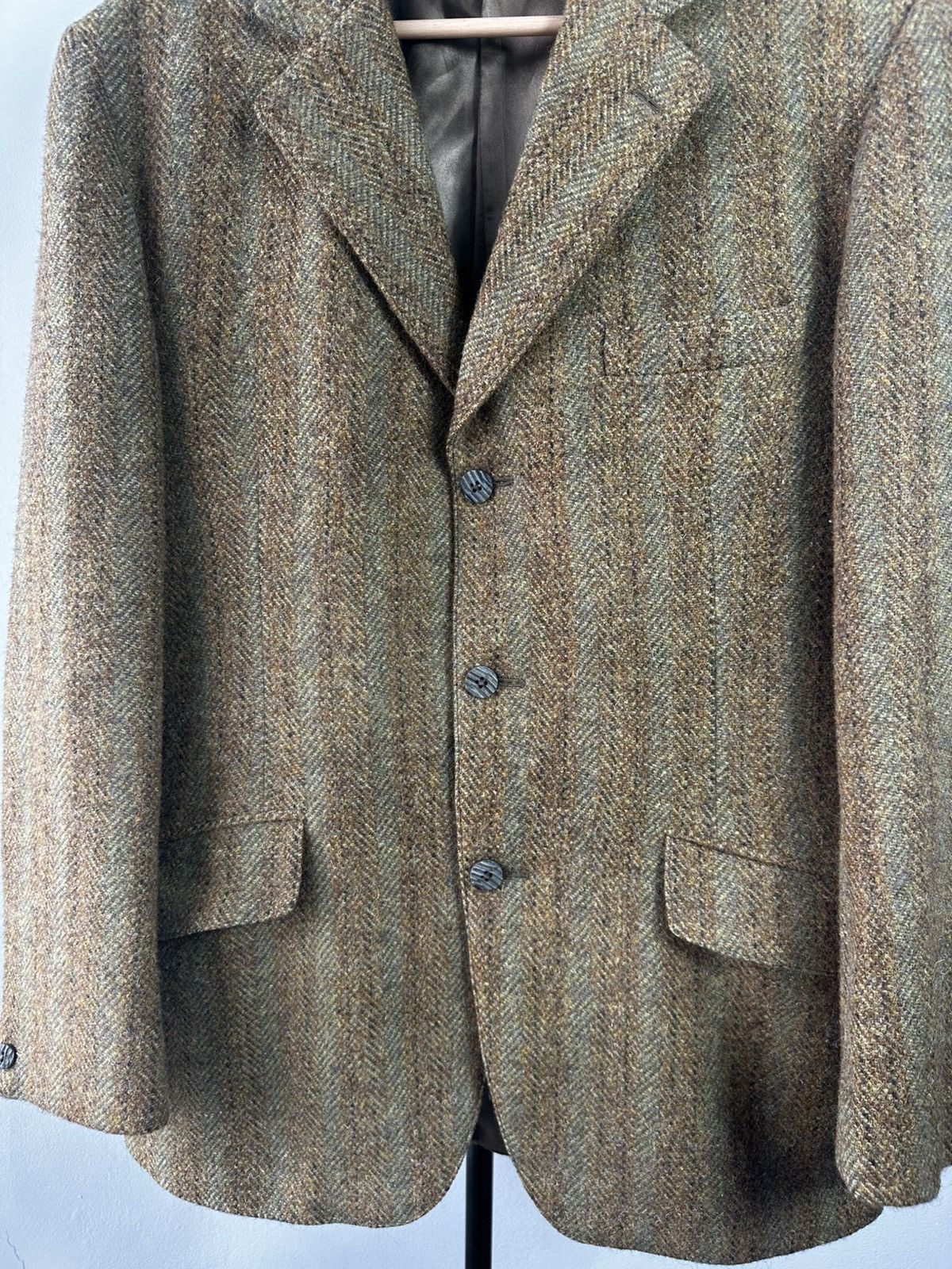 Harris Tweed Dan Sutton x Harris Tweed Herringbone Wool Blazer Jacket Size 38R - 4 Thumbnail