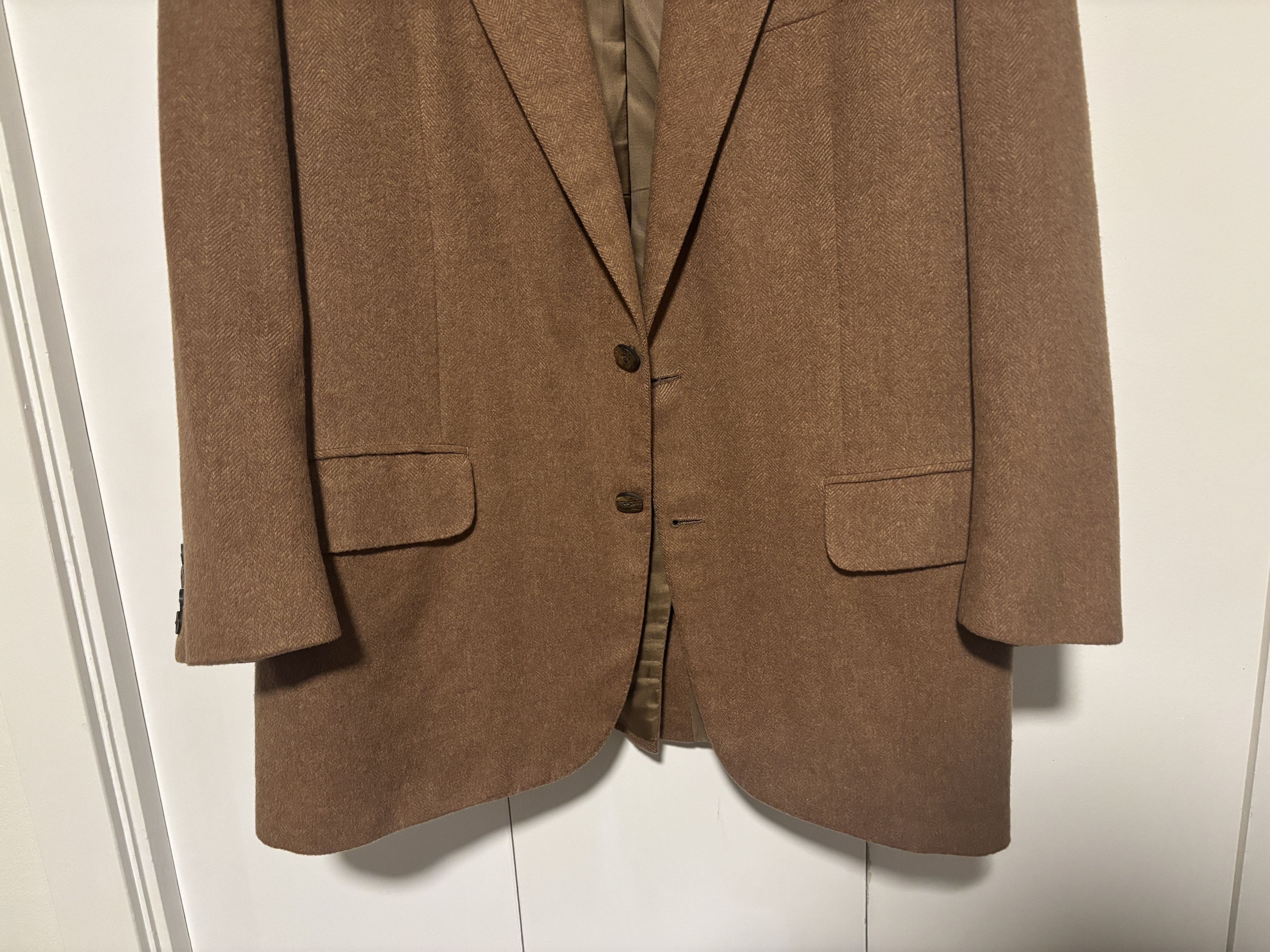 Oxxford Clothes $2000 Camelhair Herringbone Sport Coat / Blazer - 42 Size 42R - 3 Thumbnail