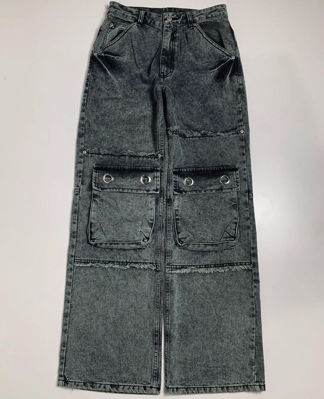 14th Addiction DAMADEN STONE WASH Big Pocke Wide Jeans Size US 30 / EU 46 - 1 Thumbnail