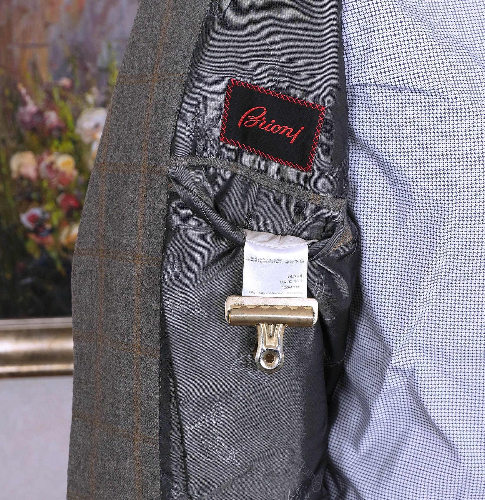 Brioni Brioni, grey handmade sports jacket, size 40UK, checked Size 40R - 6 Thumbnail