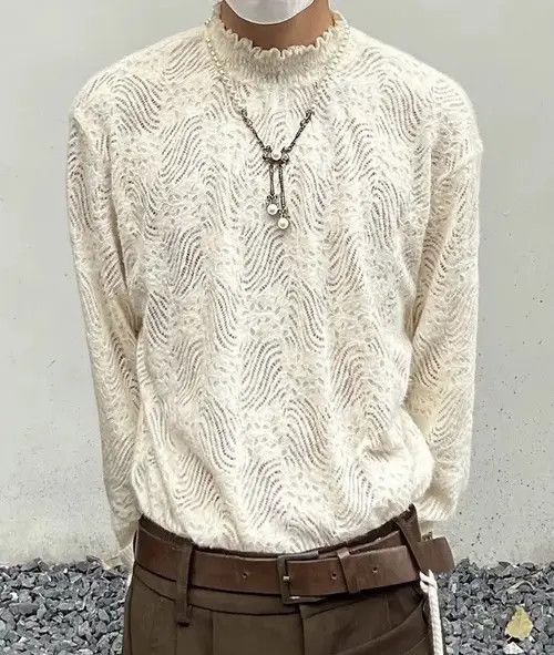 VIBE Vintage Fall/Winter Knit Long Sleeve Blouse Top Size US L / EU 52-54 / 3 - 2 Thumbnail