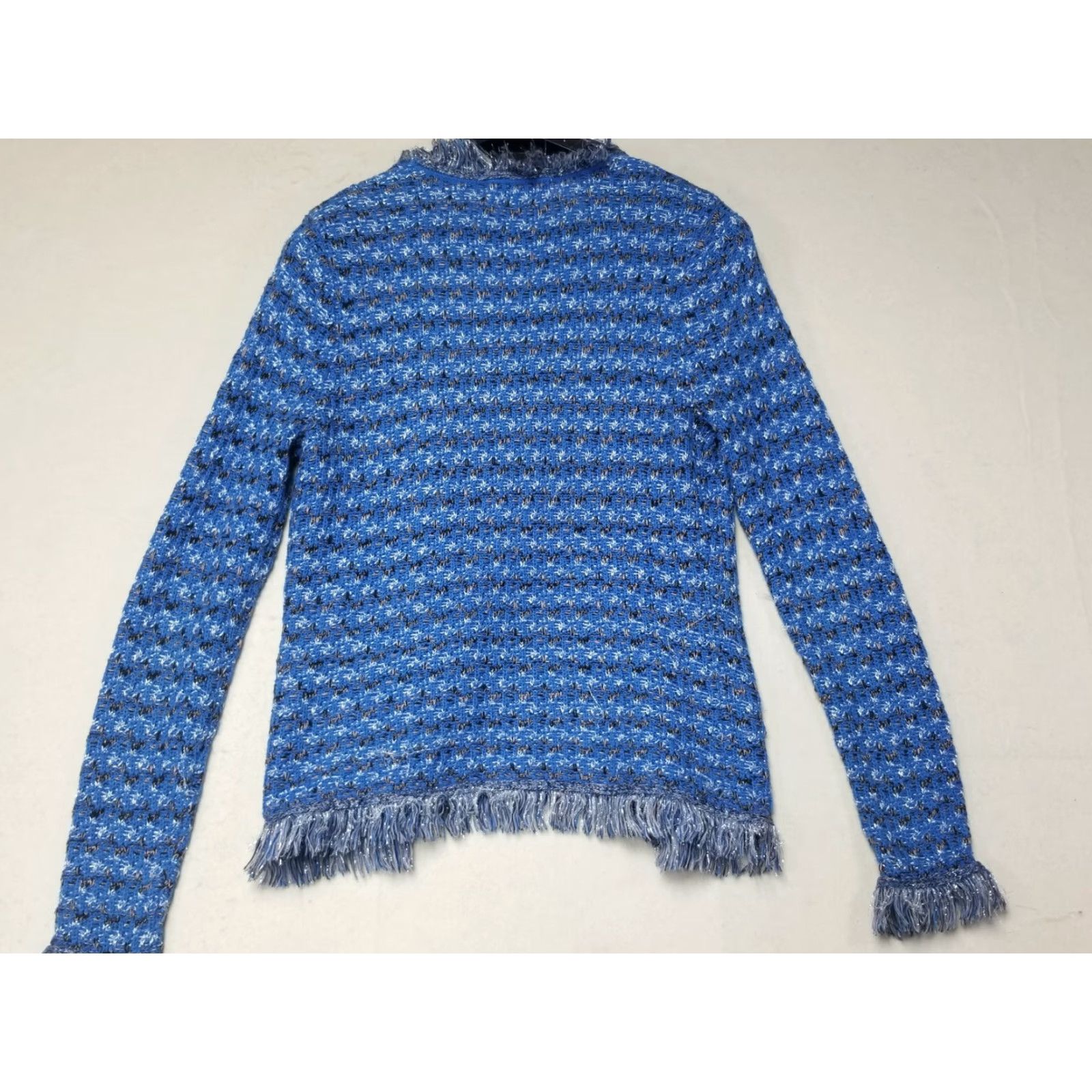 Anthropologie Anthropologie After The Rain Cardigan Women Size L Blue Crochet Wool Blend Sweater Mens? Size L / US 10 / IT 46 - 2 Thumbnail