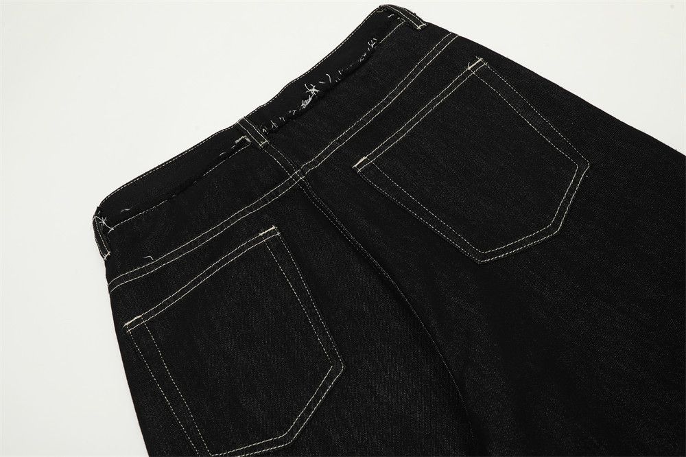 Japanese Brand × Jean High street patchwork raw edge loose straight casual jeans Size US 32 / EU 48 - 6 Thumbnail