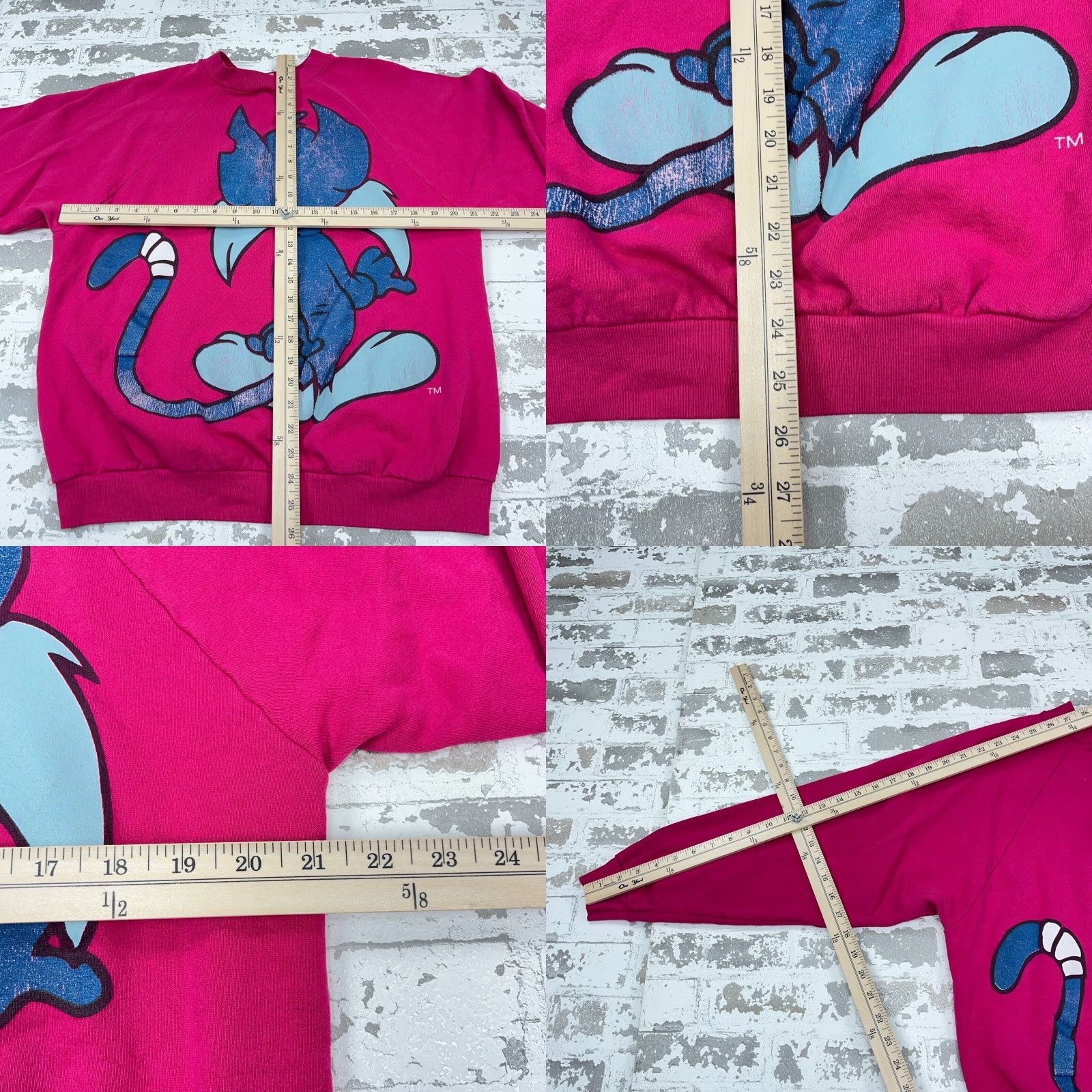 Vintage VINTAGE Warner Bros. Looney Tunes Sweatshirt Unisex Adults XL Pink Crew Neck Calamity Coyote AOP 90s Sweatshirt Size US XL / EU 56 / 4 - 8 Thumbnail