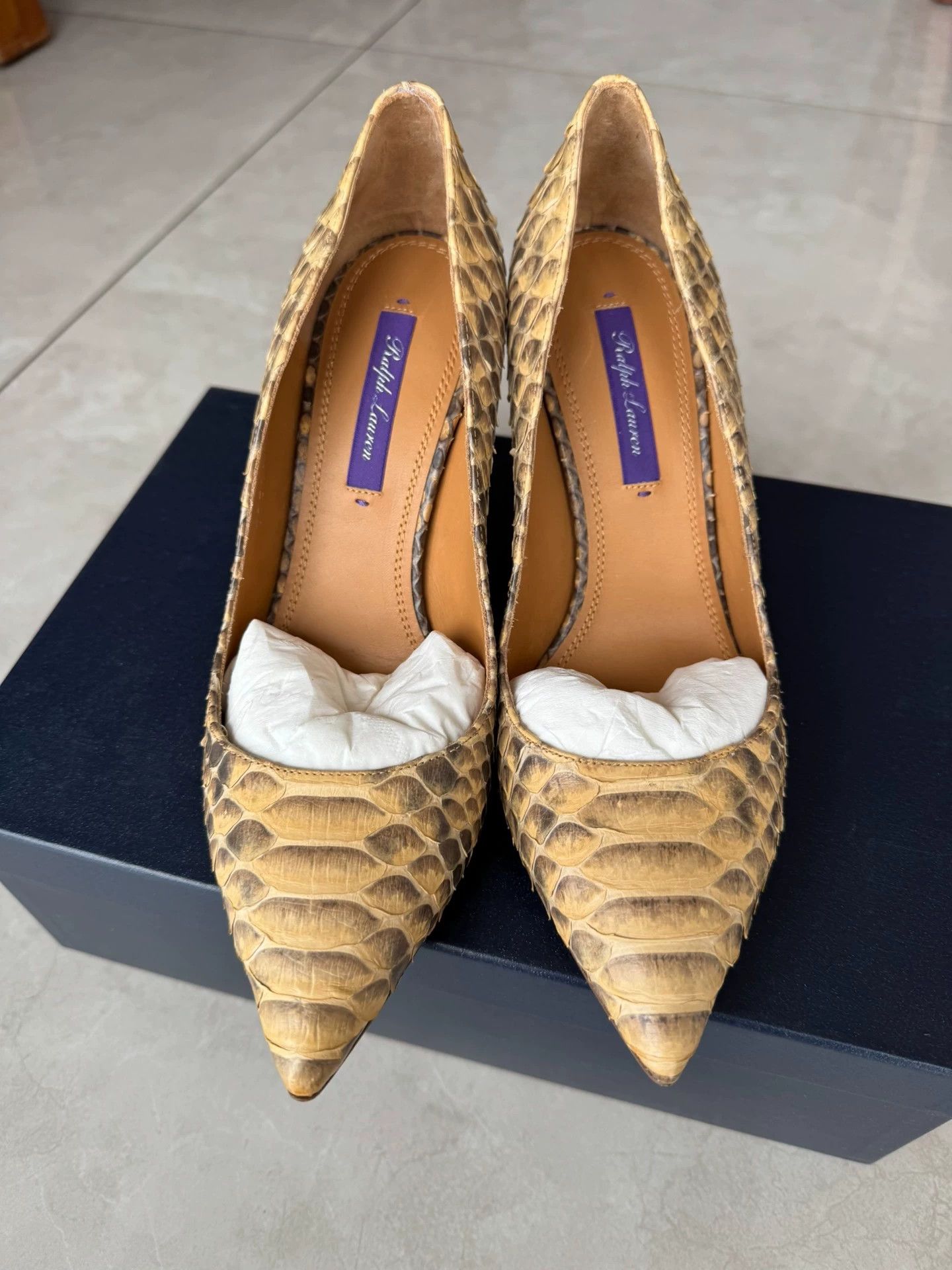Polo Ralph Lauren Ralph Lauren Purple Label Python Skin Heels 37.5 EU New Size US 6.5 / IT 36.5 - 4 Thumbnail