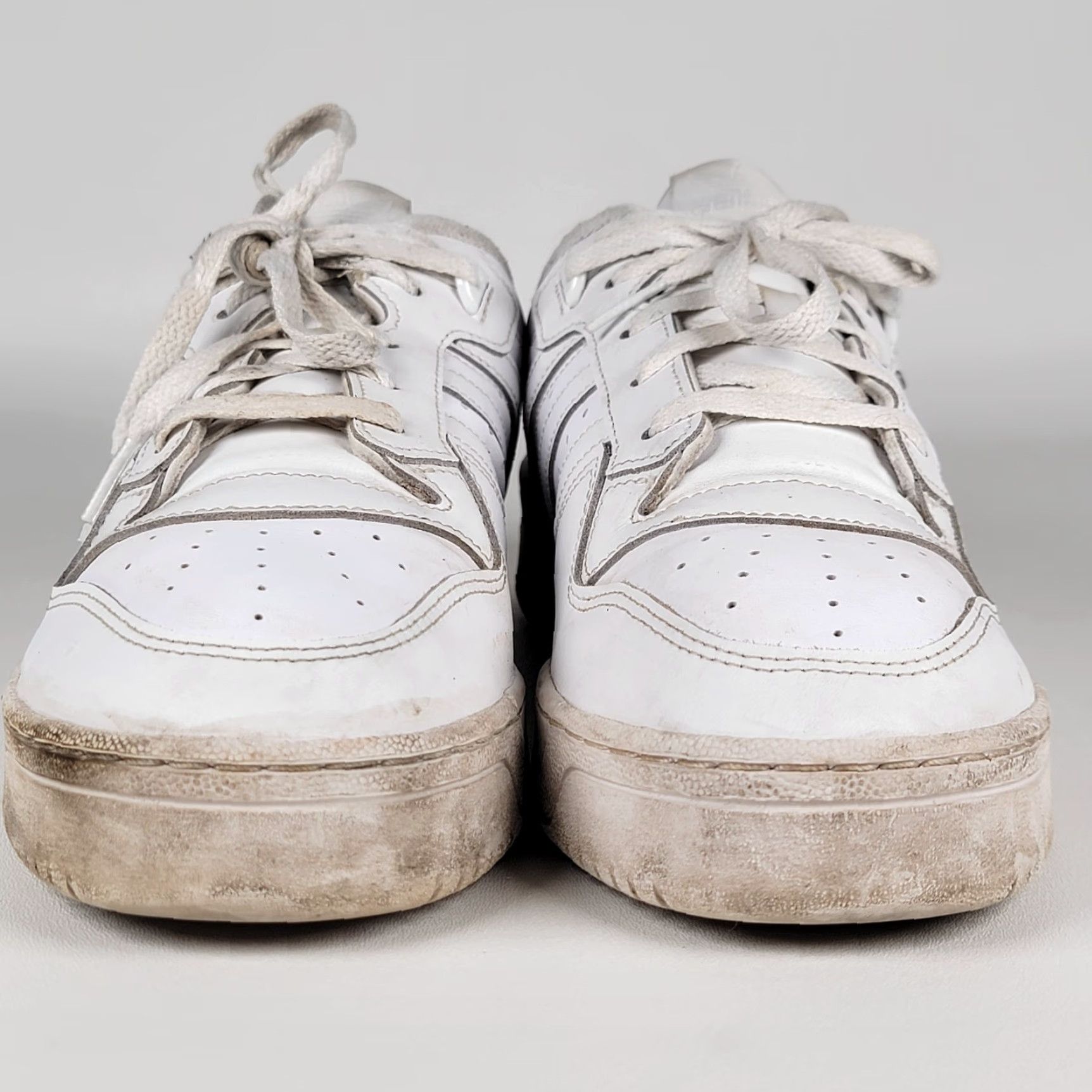 Adidas Adidas Rivalry Low Sneaker Men's White Triple White Size 10 US Leather Rubber Size US 10 / EU 43 - 3 Thumbnail