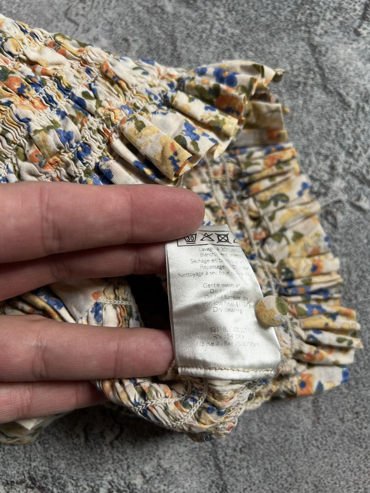Sezane Sezane Smocked Top Floral Print Blouse Short Sleeve Size 36 Size XS / US 0-2 / IT 36-38 - 8 Thumbnail