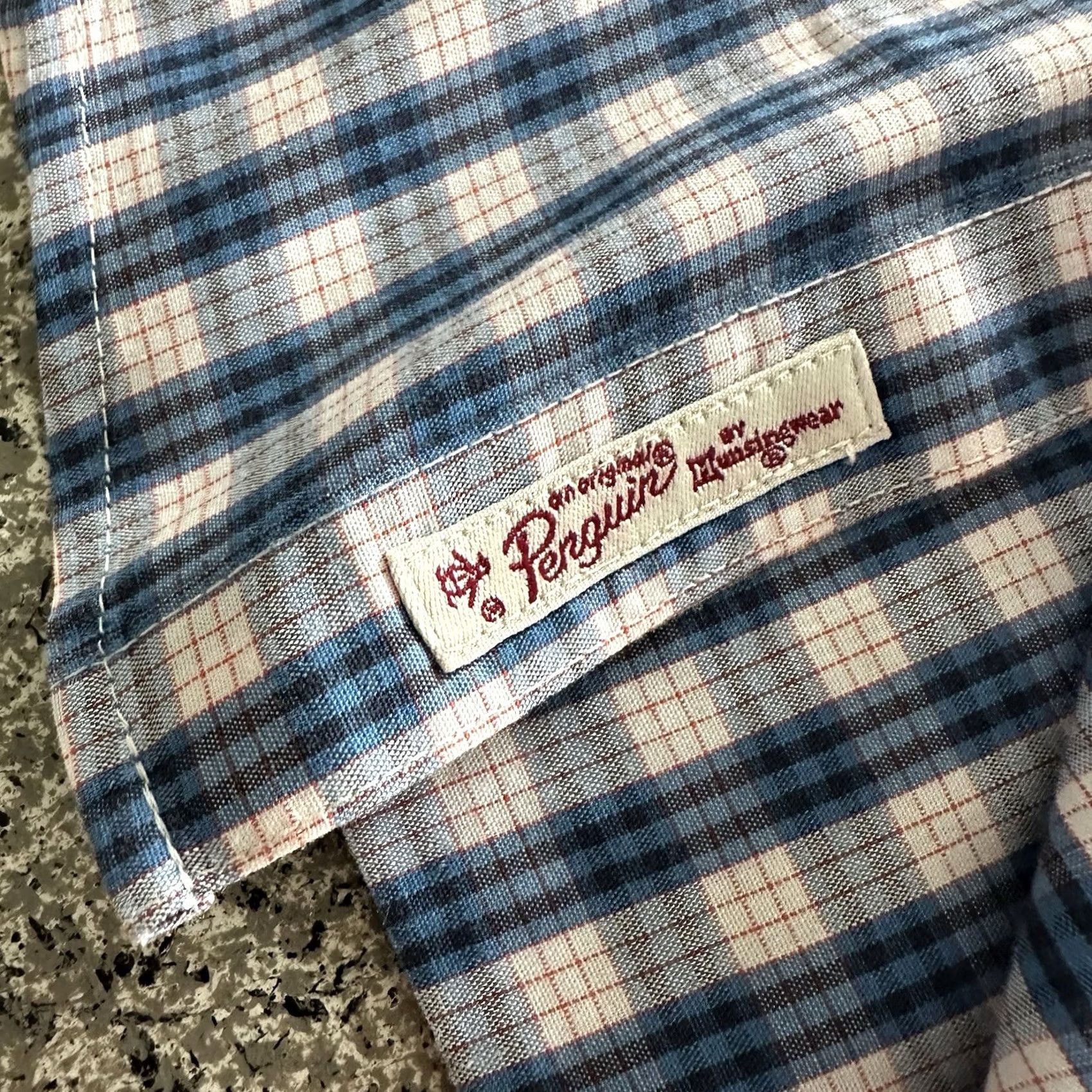 Original Penguin Original Penguin Plaid Button-Up Shirt Mens M Blue Long Sleeve XS? Size US M / EU 48-50 / 2 - 4 Thumbnail
