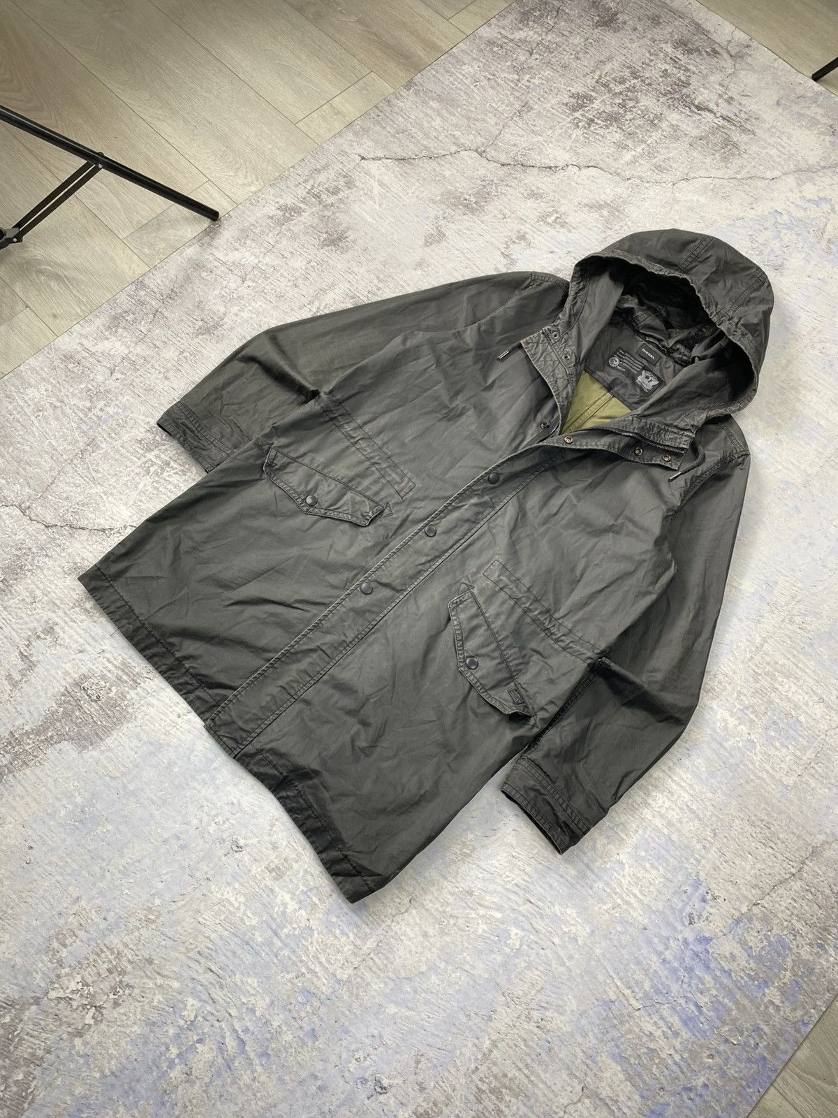 Diesel × Japanese Brand Diesel waxed parka black mens hooded jacket y2k avantgarde Size US XL / EU 56 / 4 - 5 Thumbnail