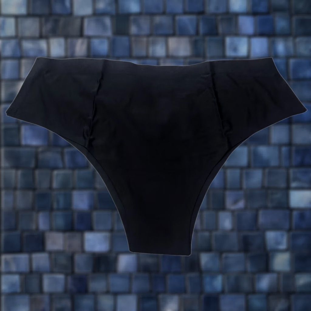 Vintage VINTAGE Cheek Boss Panties Womens XL Solid Black Cheeky Underwear Panties Nylon Spandex Size 40" / US 18 - 1 Thumbnail