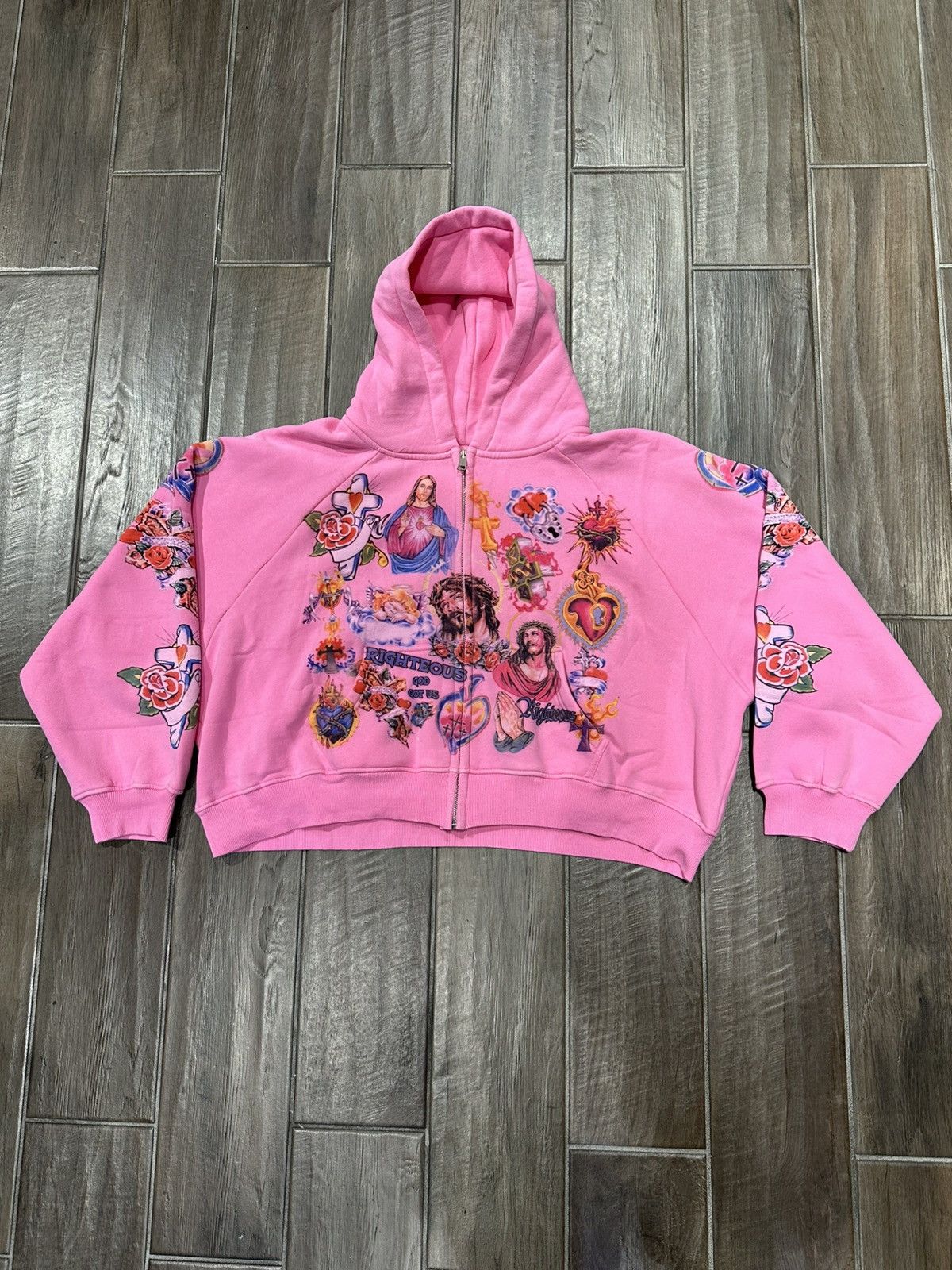 Other Righteous Risen King Zip Up Hoodie Pink Size US L / EU 52-54 / 3 - 1 Thumbnail