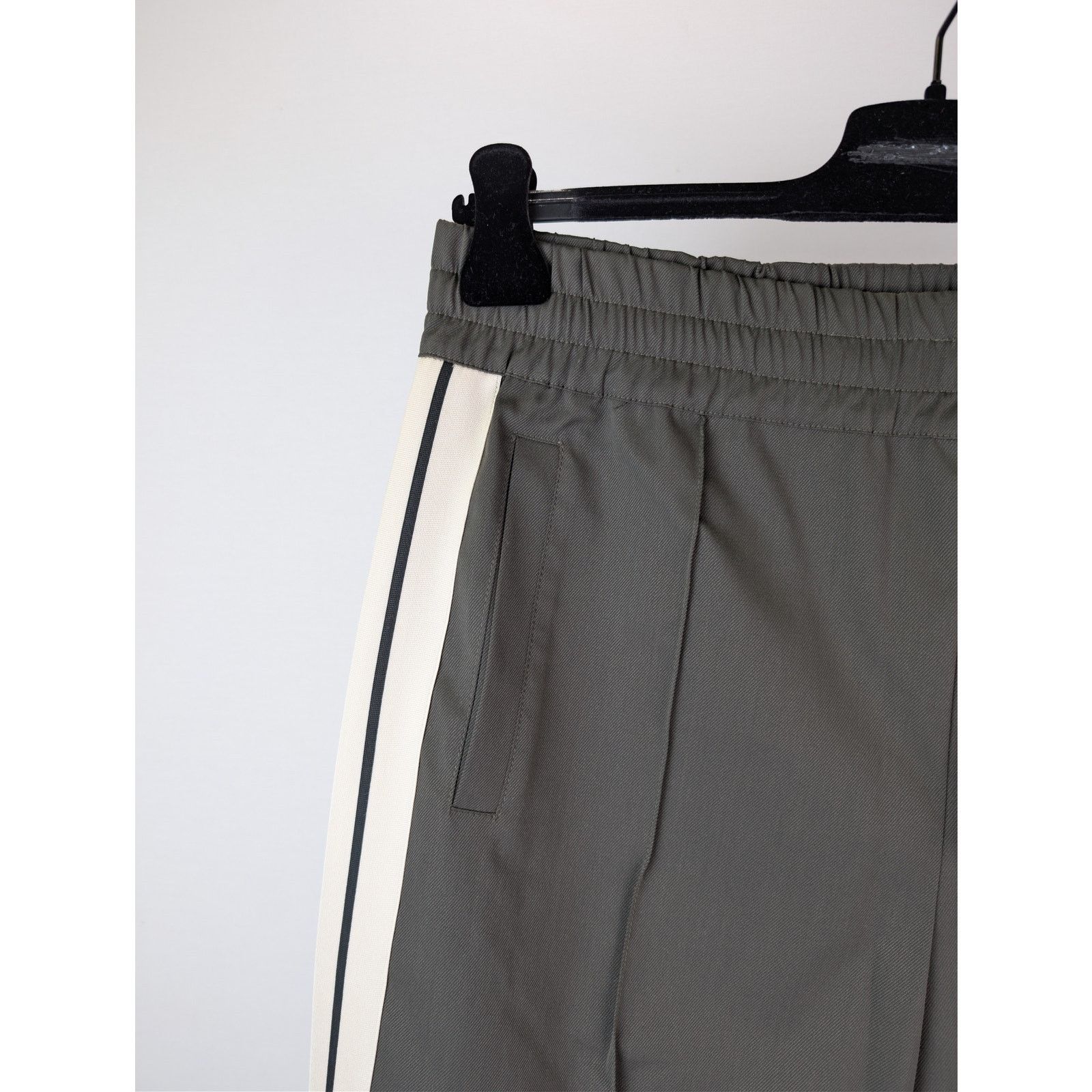 Palm Angels o1rshd1 Classic Logo Wool Track Pants in Military/Off-White Size US 32 / EU 48 - 6 Thumbnail